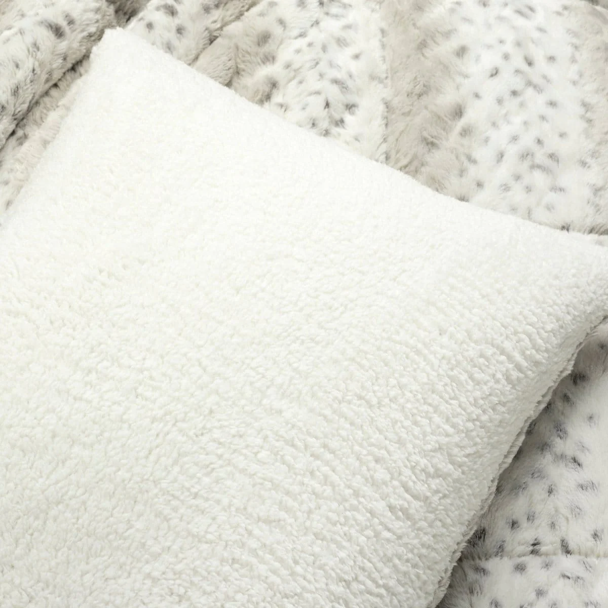 Leopard Textured Faux Fur Comforter 3 Piece Set - Image 8