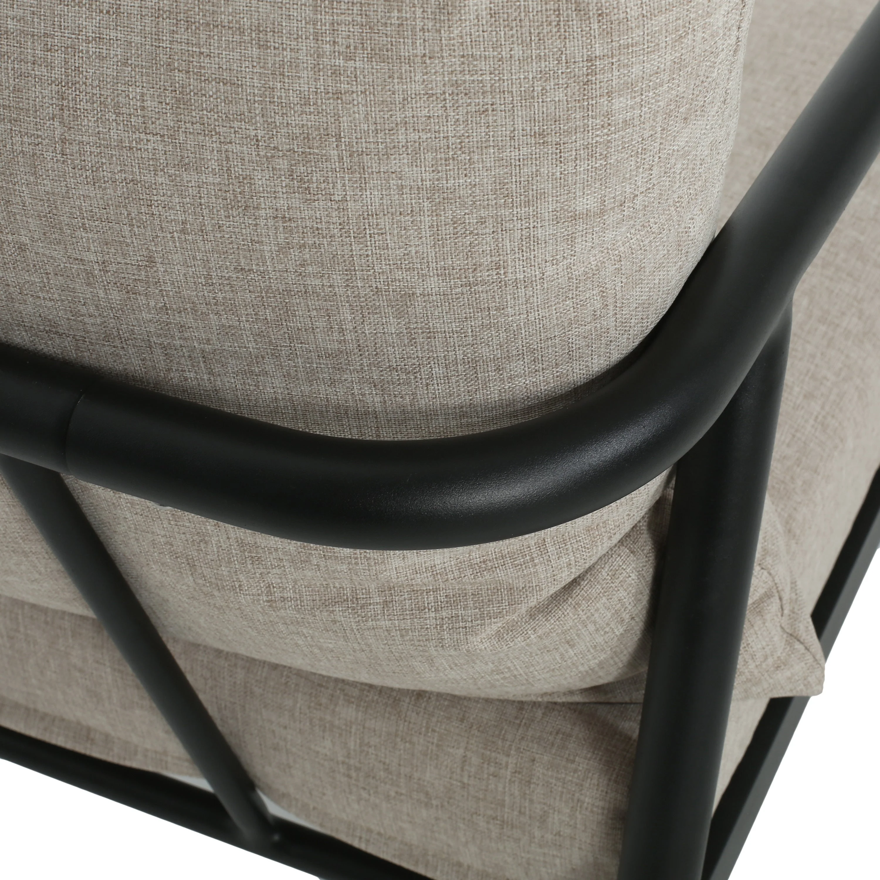 Leora Modern Minimalist Round Tube Sofa Chair with Cushions - Image 12