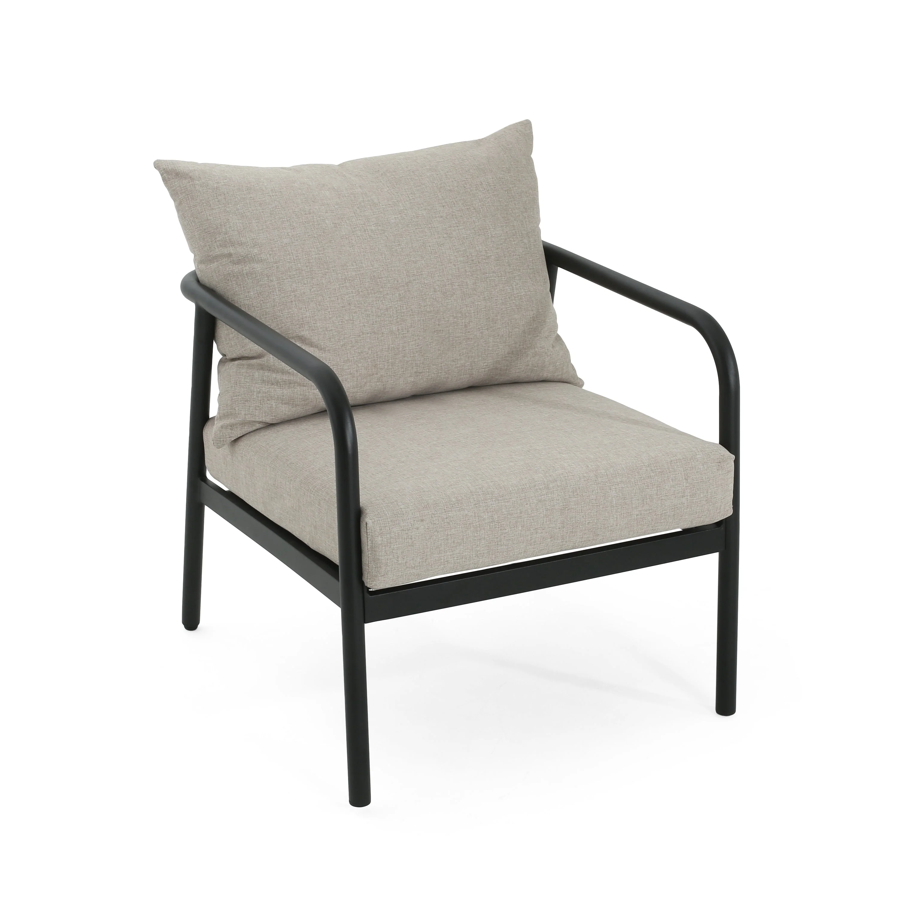 Leora Modern Minimalist Round Tube Sofa Chair with Cushions - Image 5
