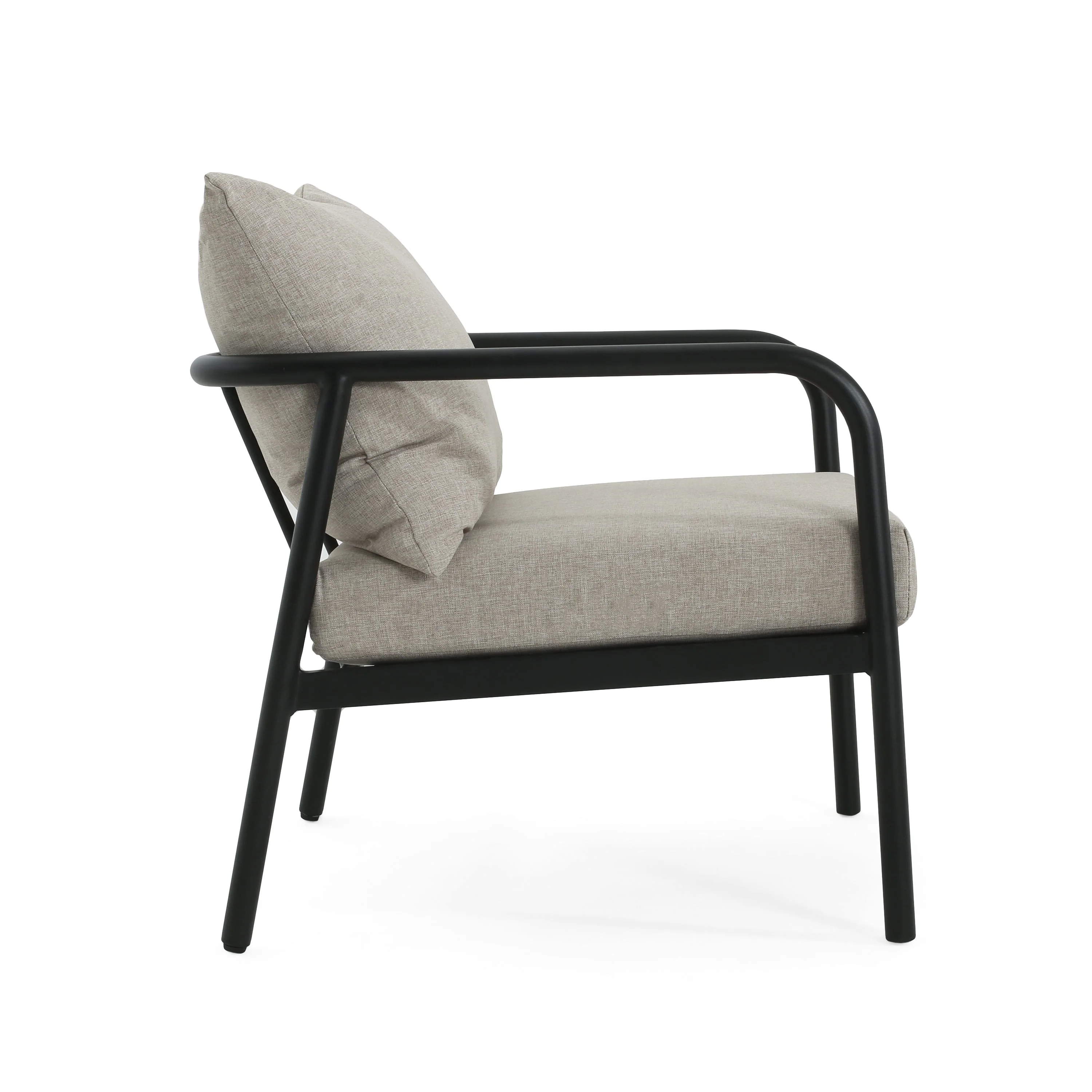 Leora Modern Minimalist Round Tube Sofa Chair with Cushions - Image 7
