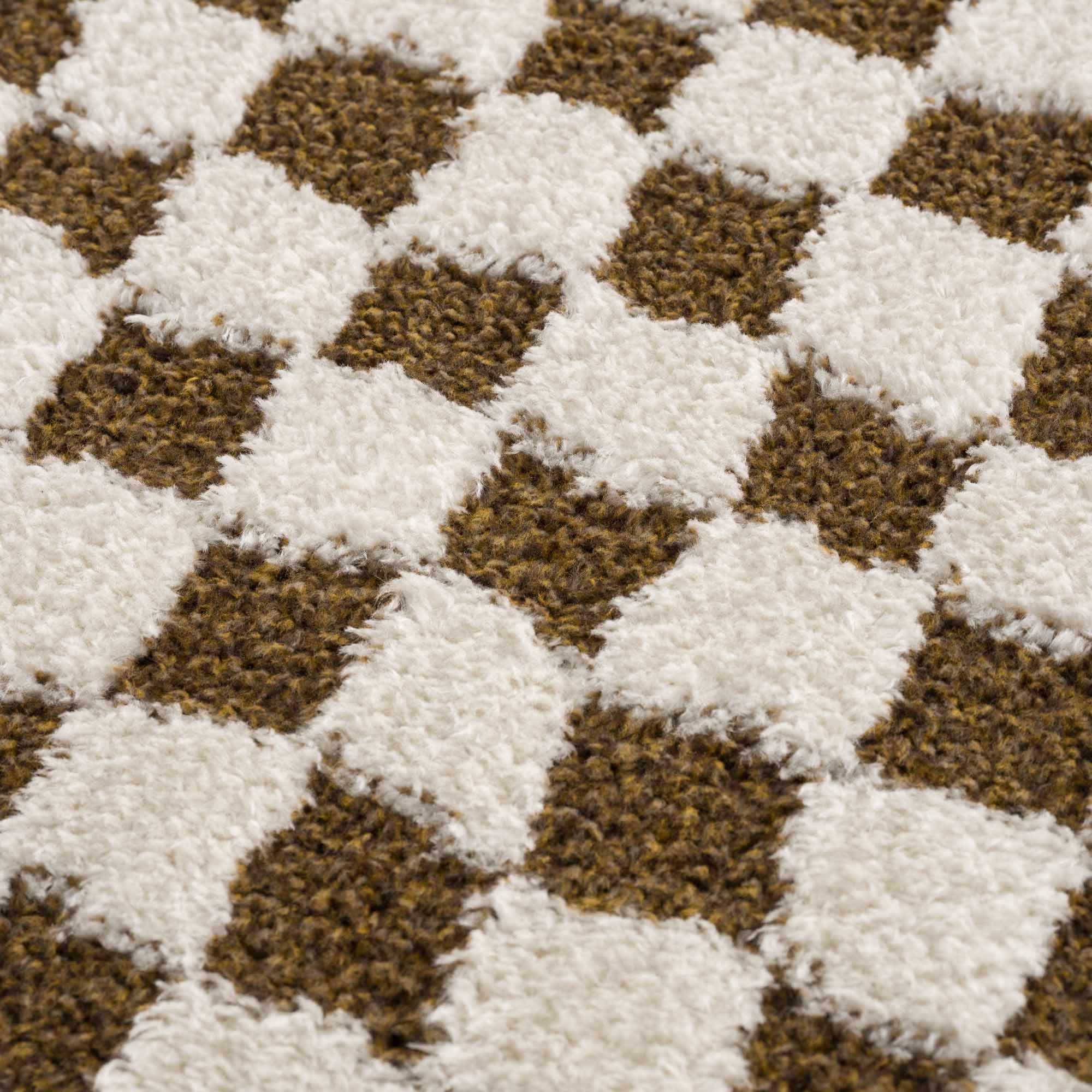 Leryn Brown Checkered Plush Rug - Image 15