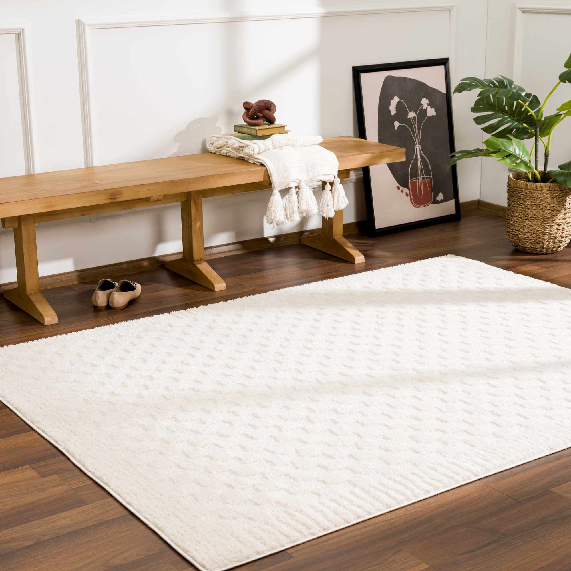 Leryn Ivory Checkered Area Rug - Image 15