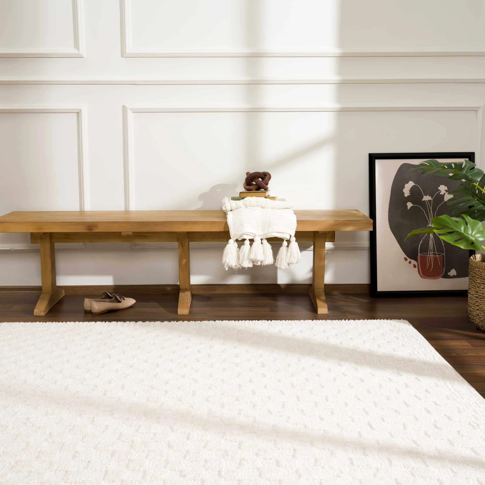 Leryn Ivory Checkered Area Rug - Image 4