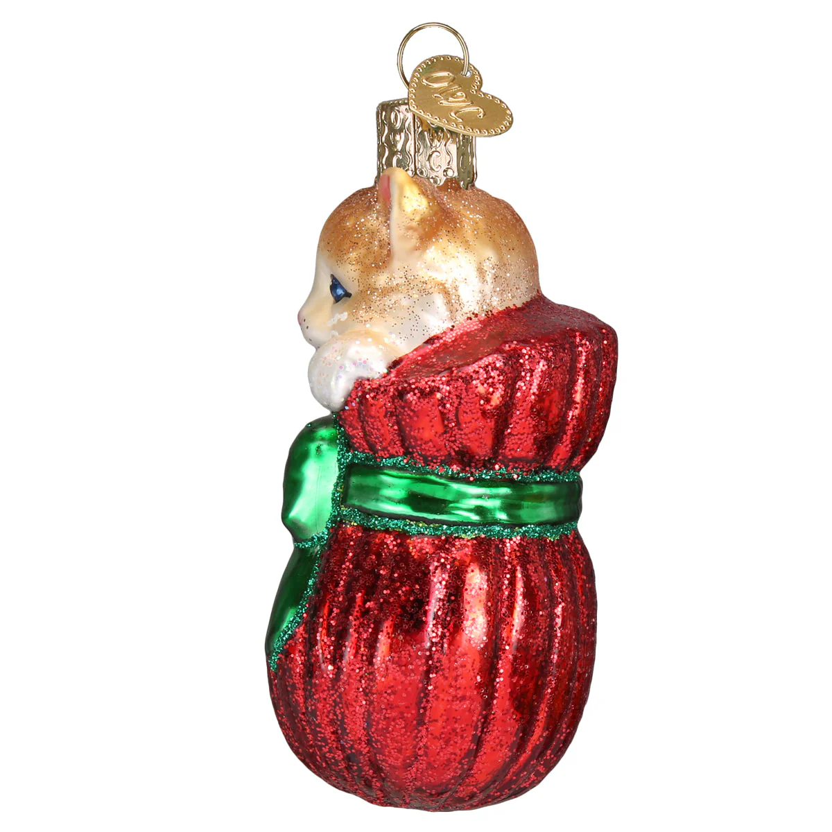 Old World Christmas Glass Kitten Figurine Letting The Cat Out Of Bag - Image 5
