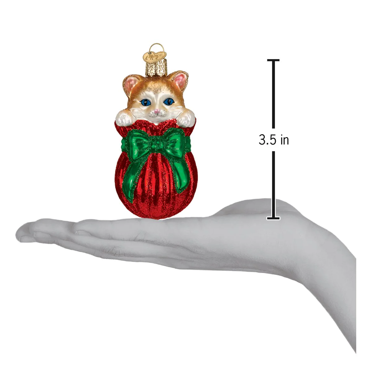 Old World Christmas Glass Kitten Figurine Letting The Cat Out Of Bag - Image 6