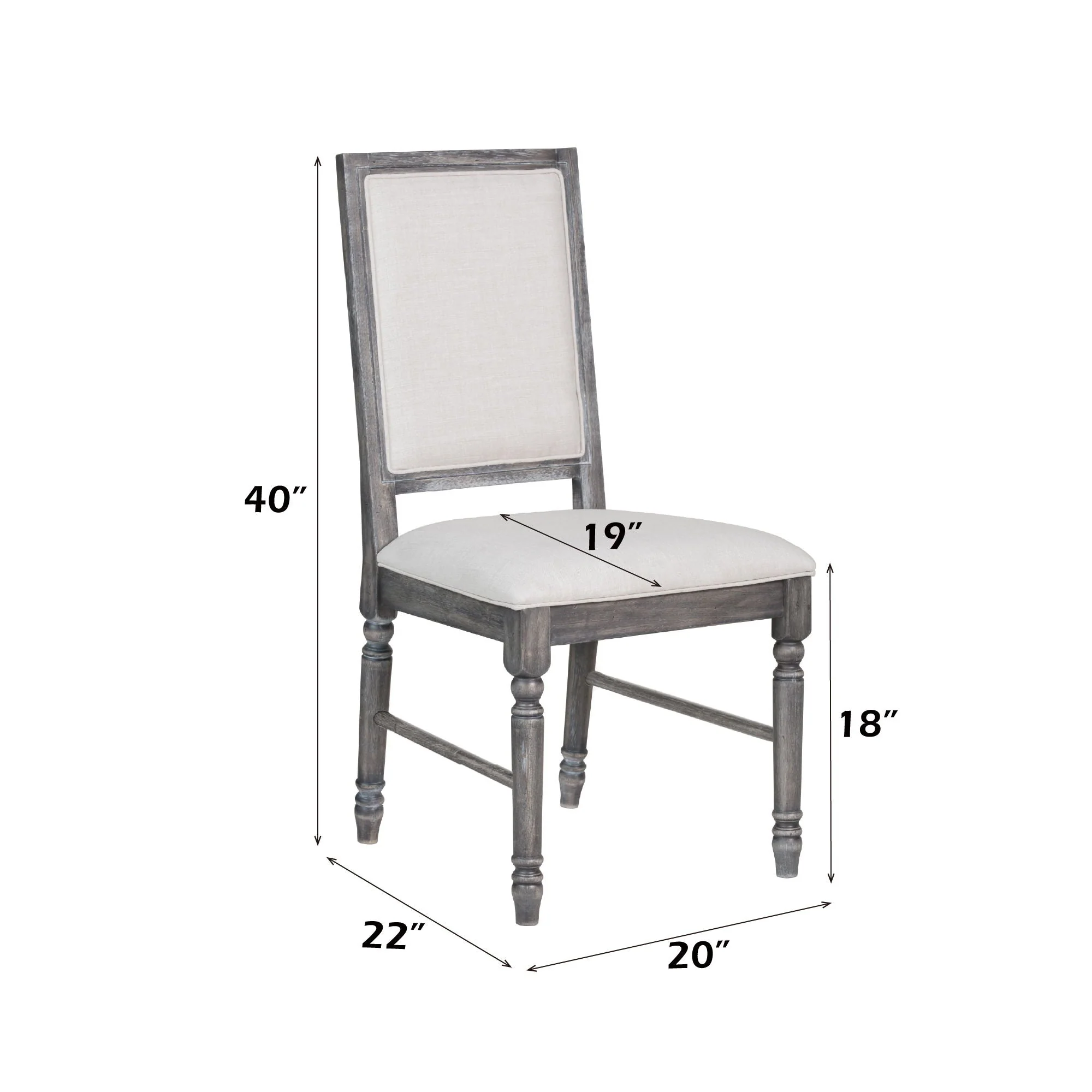 Leventis - Weathered Side Chair - Cream / Gray - Image 3
