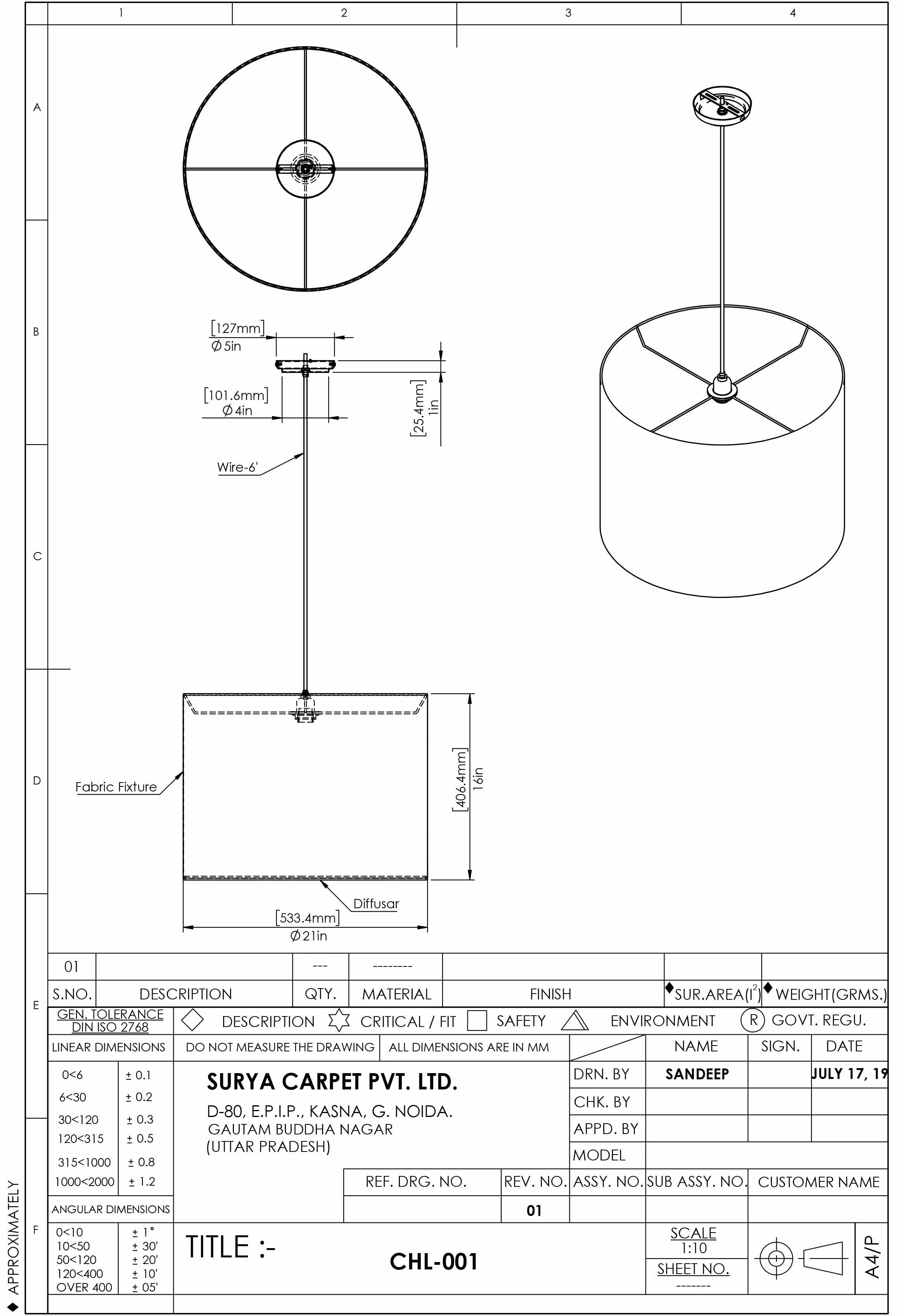 Lewisham Ceiling Light - Clearance - Image 7