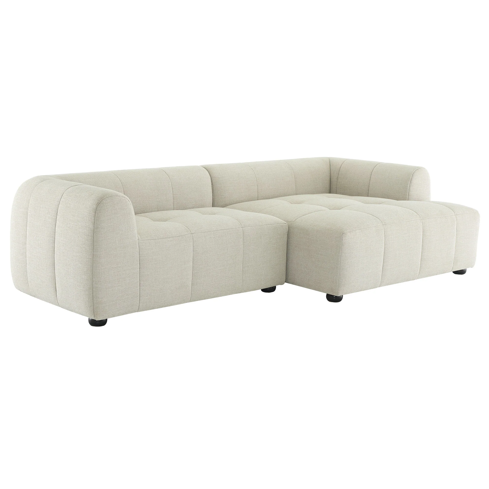 Liana Right-Facing Upholstered Fabric Modular Sofa with Chaise by Modway - Image 21