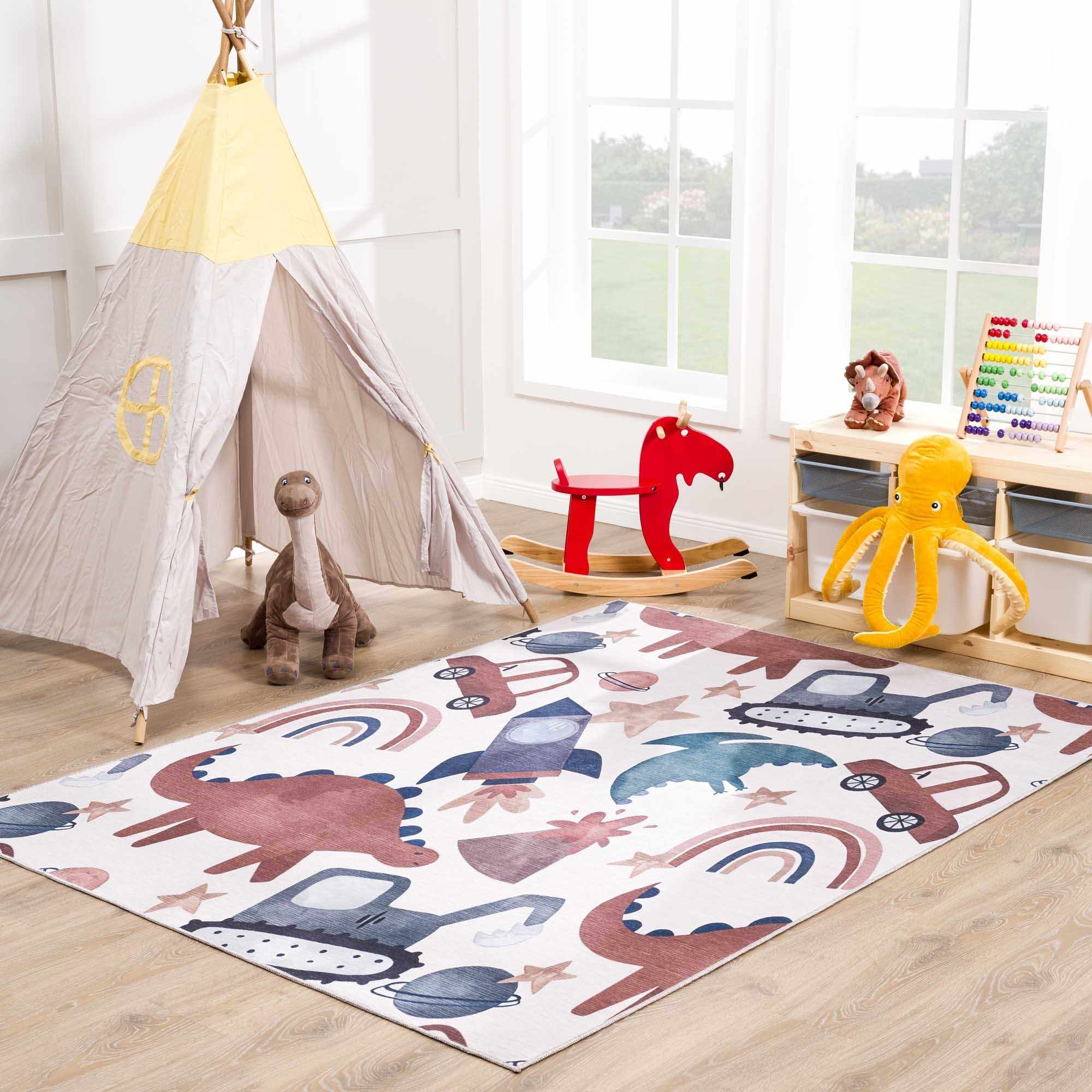Libra Rainbow  Kids Washable Area Rug - Clearance - Image 2