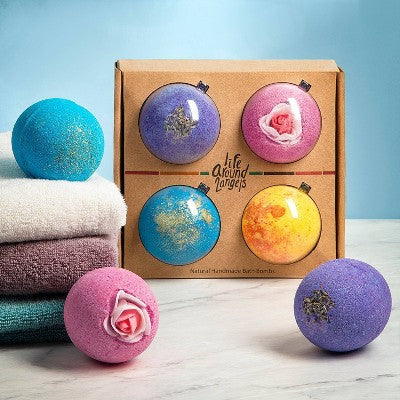 LifeAround2Angels Fruit Bath Bomb Gift Set 4pk - New - Image 2