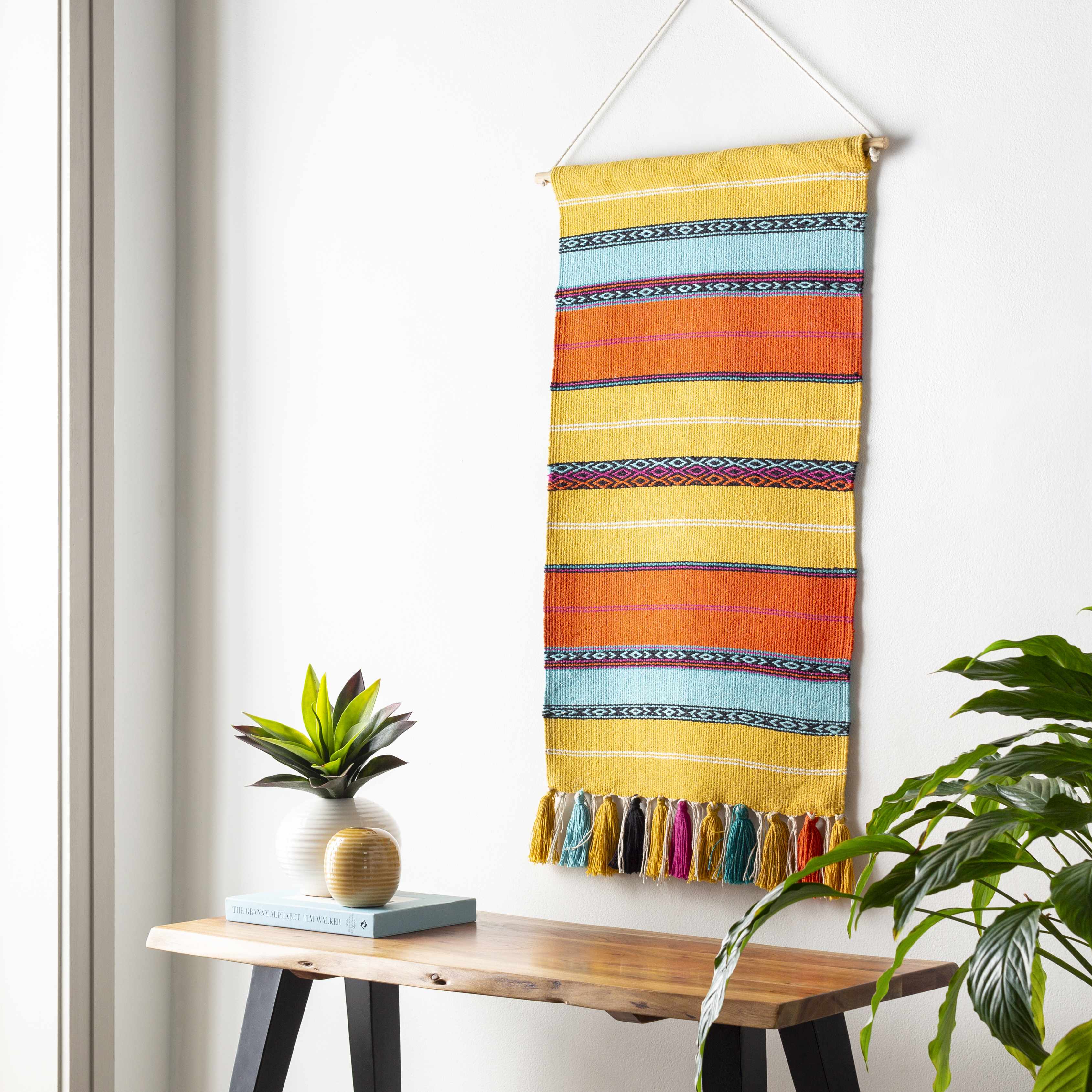 Ligaya Colorful Striped Bohemian Wall Hanging - Image 2