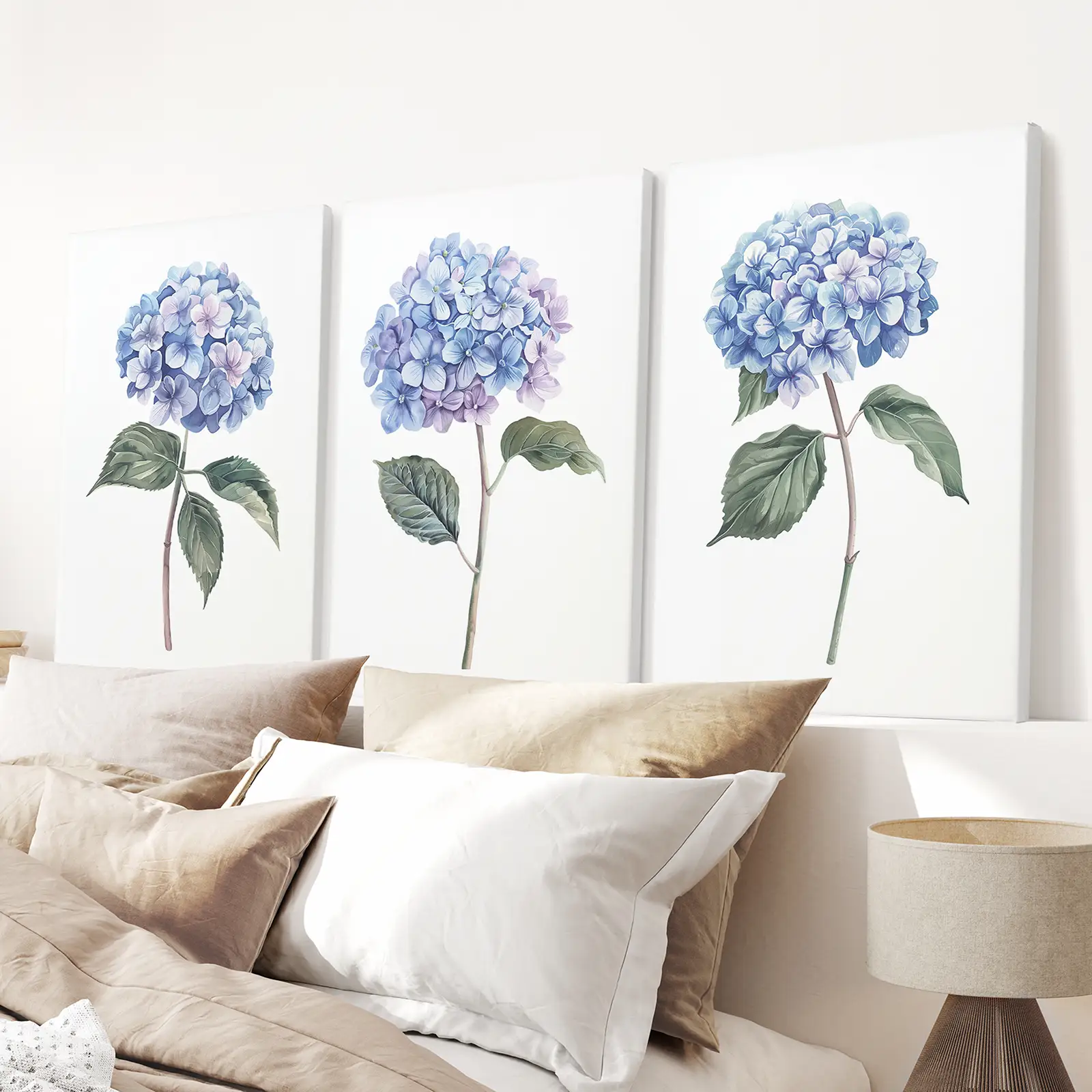 Light Blue Hydrangea Flower Wall Art Poster Set - Image 6