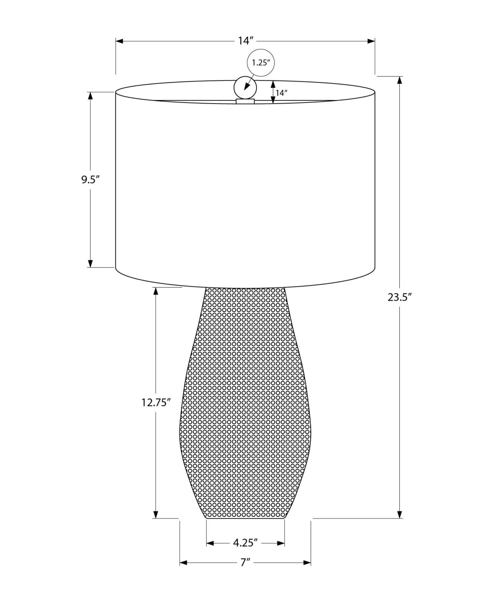 Lighting, 24'h, Table Lamp, Grey Resin, Ivory / Cream Shade, Contemporary - Image 3