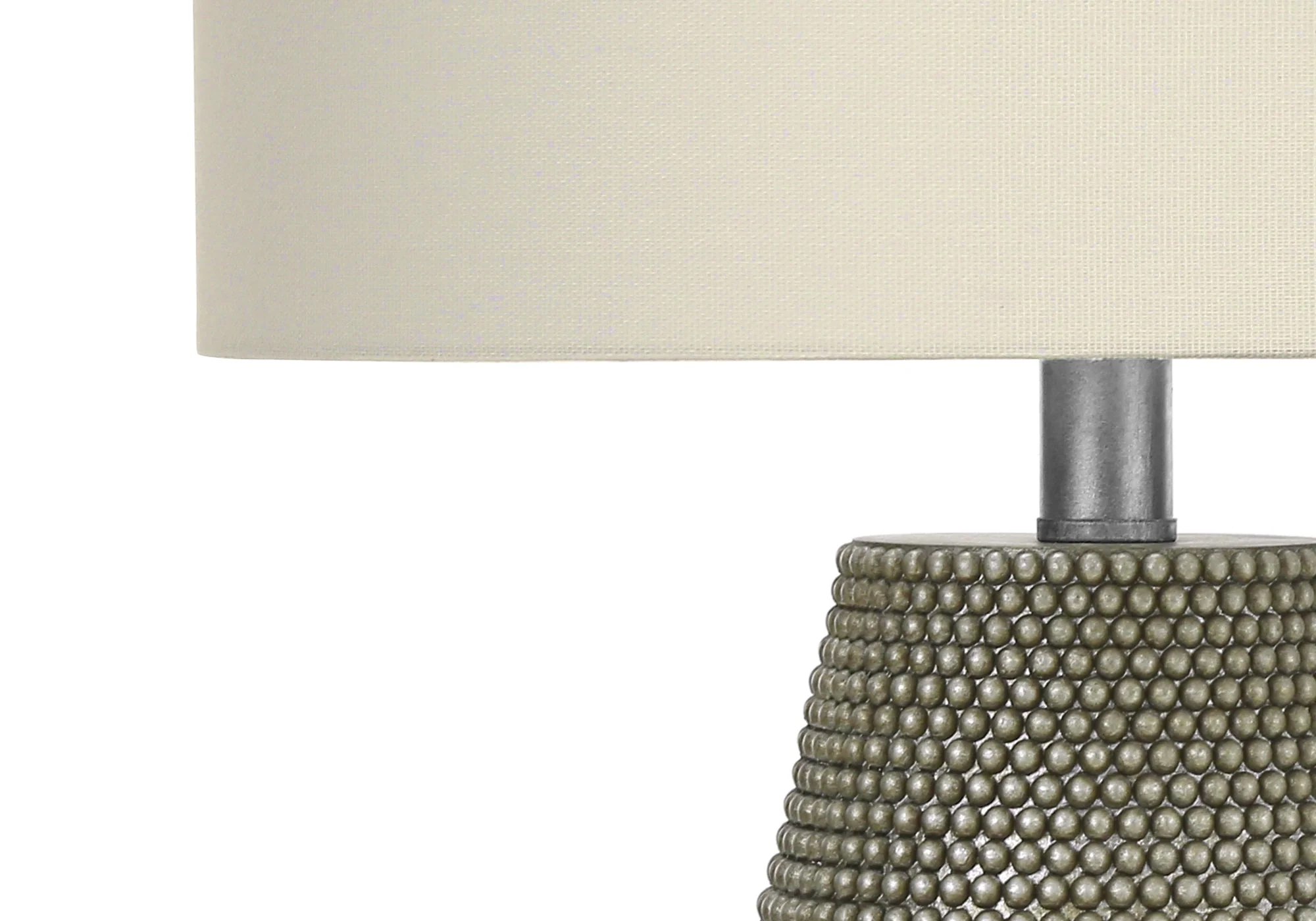Lighting, 24'h, Table Lamp, Grey Resin, Ivory / Cream Shade, Contemporary - Image 4