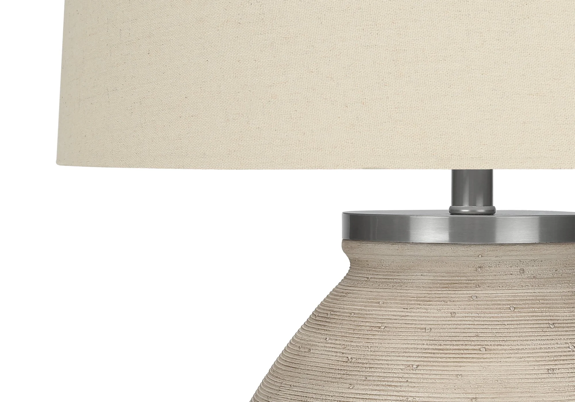 Lighting, 25'h, Table Lamp, Cream Concrete, Beige Shade, Contemporary - Image 3