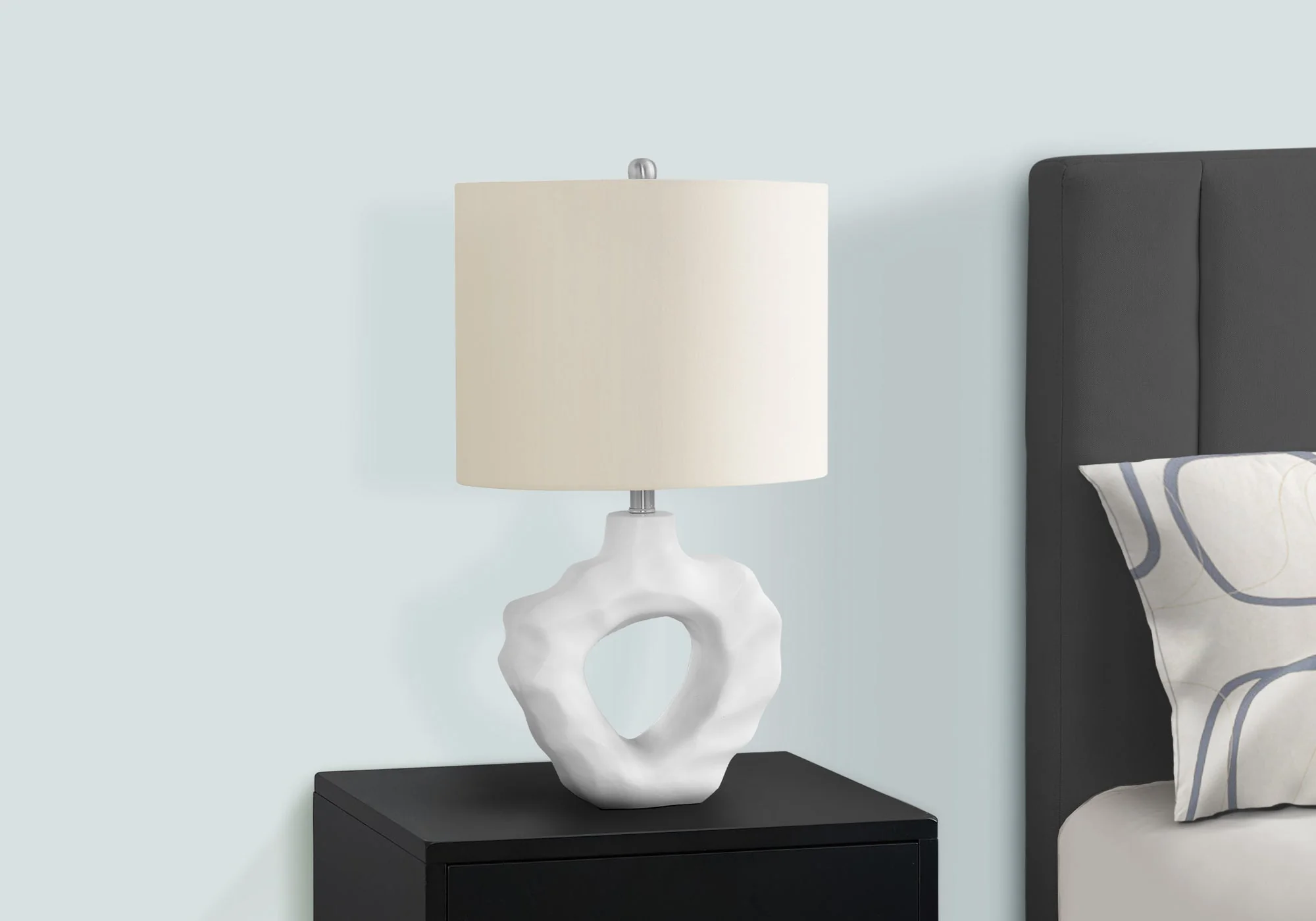Lighting, 25'h, Table Lamp, Cream Resin, Ivory / Cream Shade, Modern - Image 7