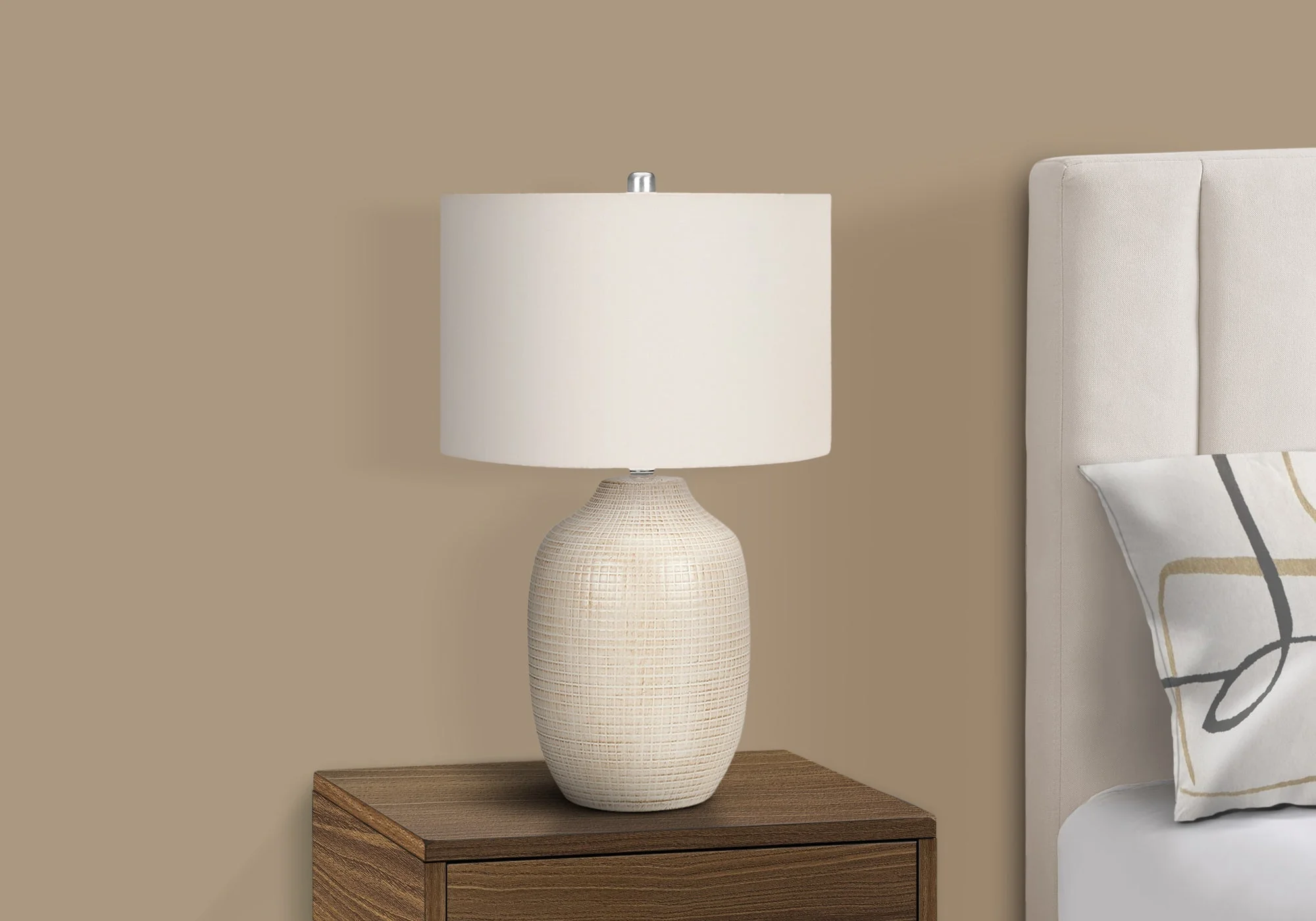 Lighting, 26'h, Table Lamp, Cream Ceramic, Ivory / Cream Shade, Contemporary - Image 6