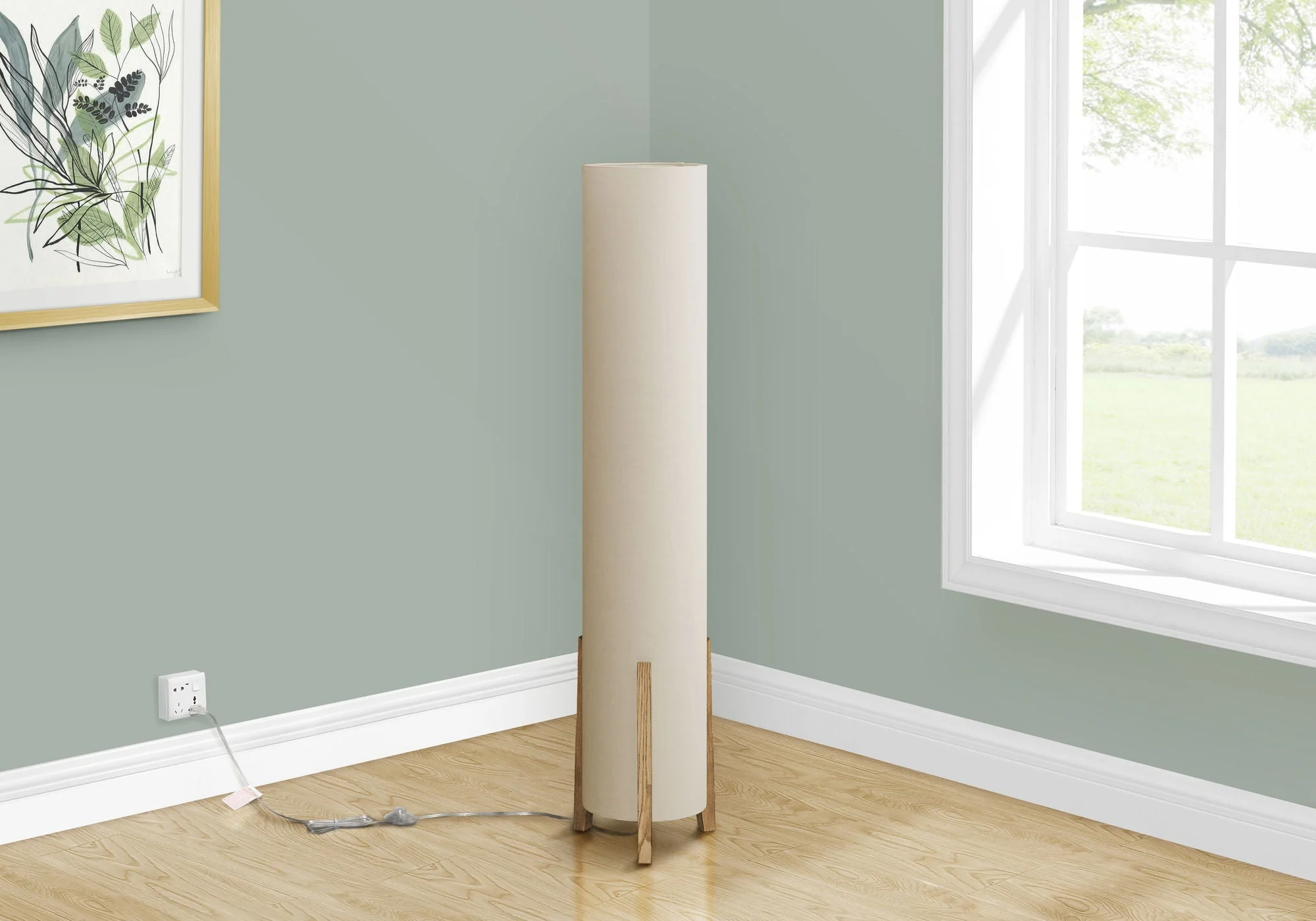 Lighting, Floor Lamp, Wood Look, Contemporary - Brown - Image 4