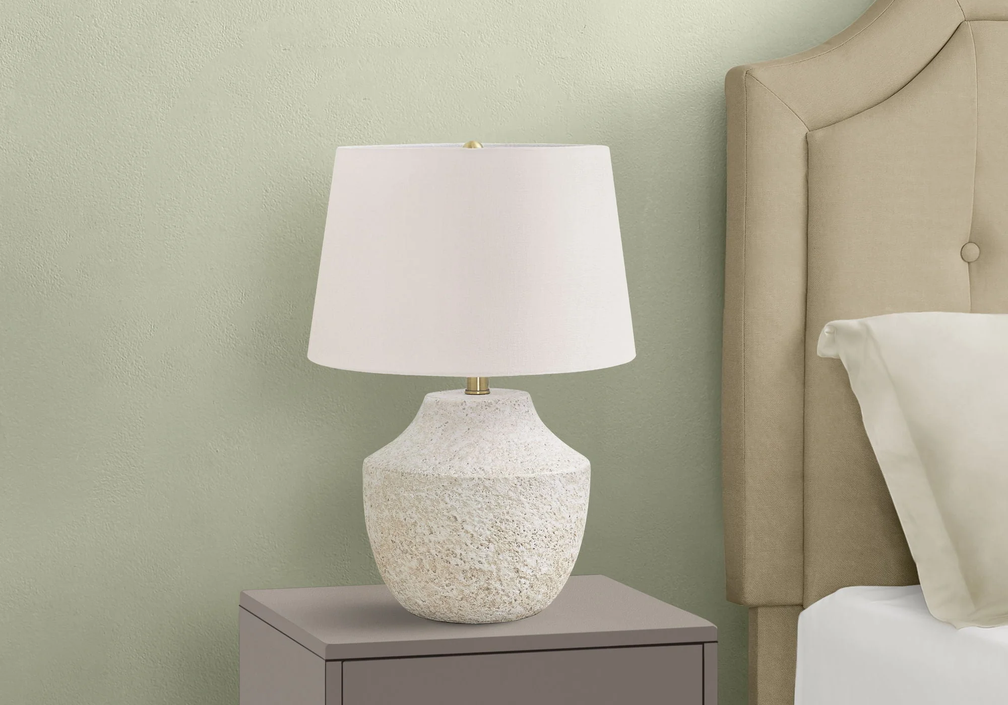 Lighting, Modern Table Lamp, Concrete - Cream - Image 3
