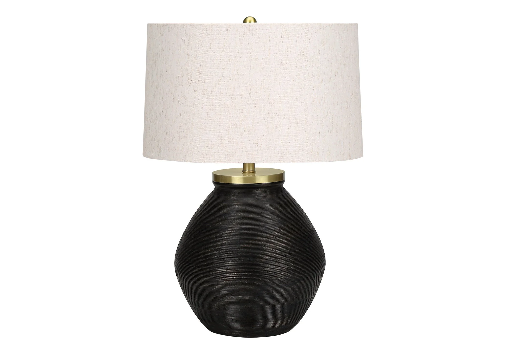 Lighting, Table Lamp, Concrete, Contemporary - Black / Cream - Image 2