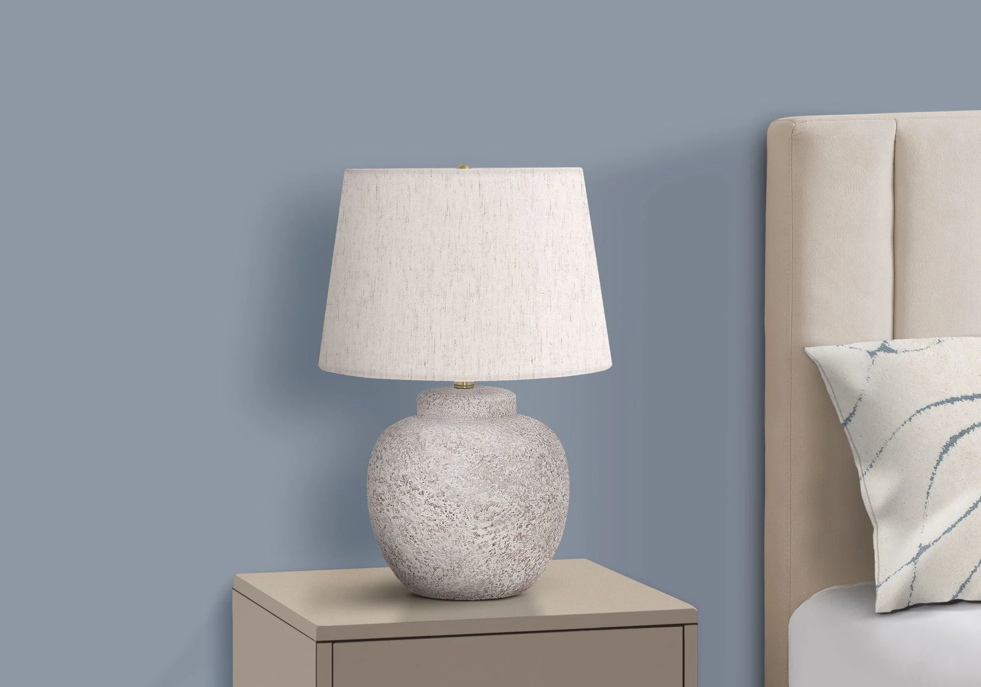 Lighting, Table Lamp, Concrete, Modern - Cream - Image 2