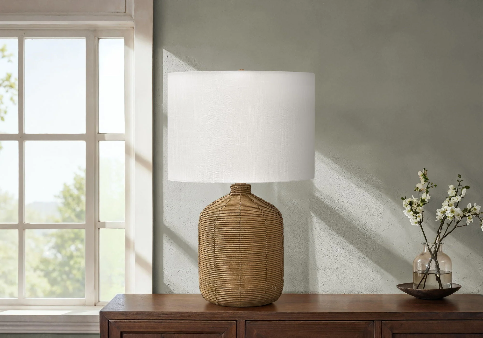 Lighting, Table Lamp, Rattan, Modern - Image 2