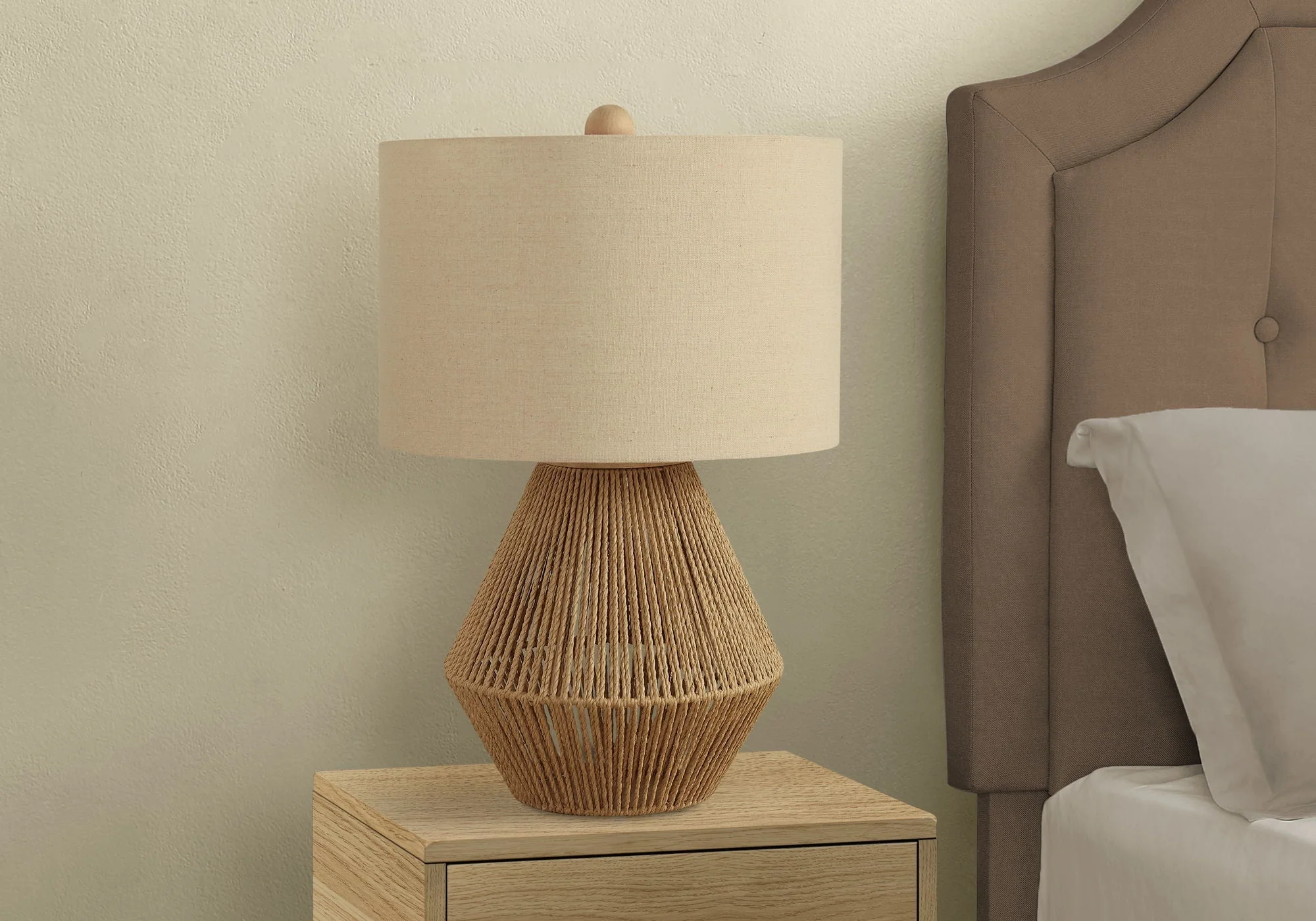 Lighting, Table Lamp, Rope, Resin, Transitional - Brown - Image 3