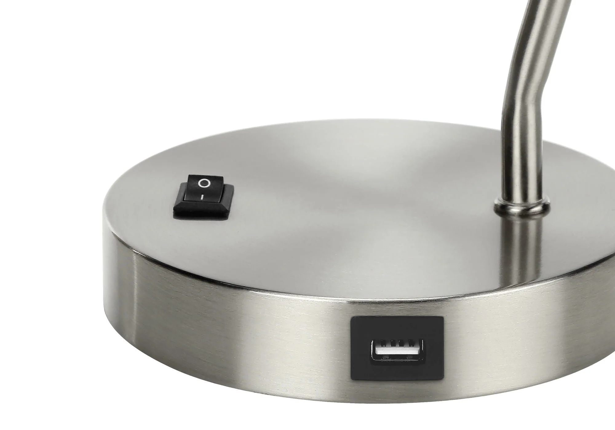 Lighting, Table Lamp, USB Port Included, Nickel Metal, Nickel Shade, Modern - Silver - Image 4