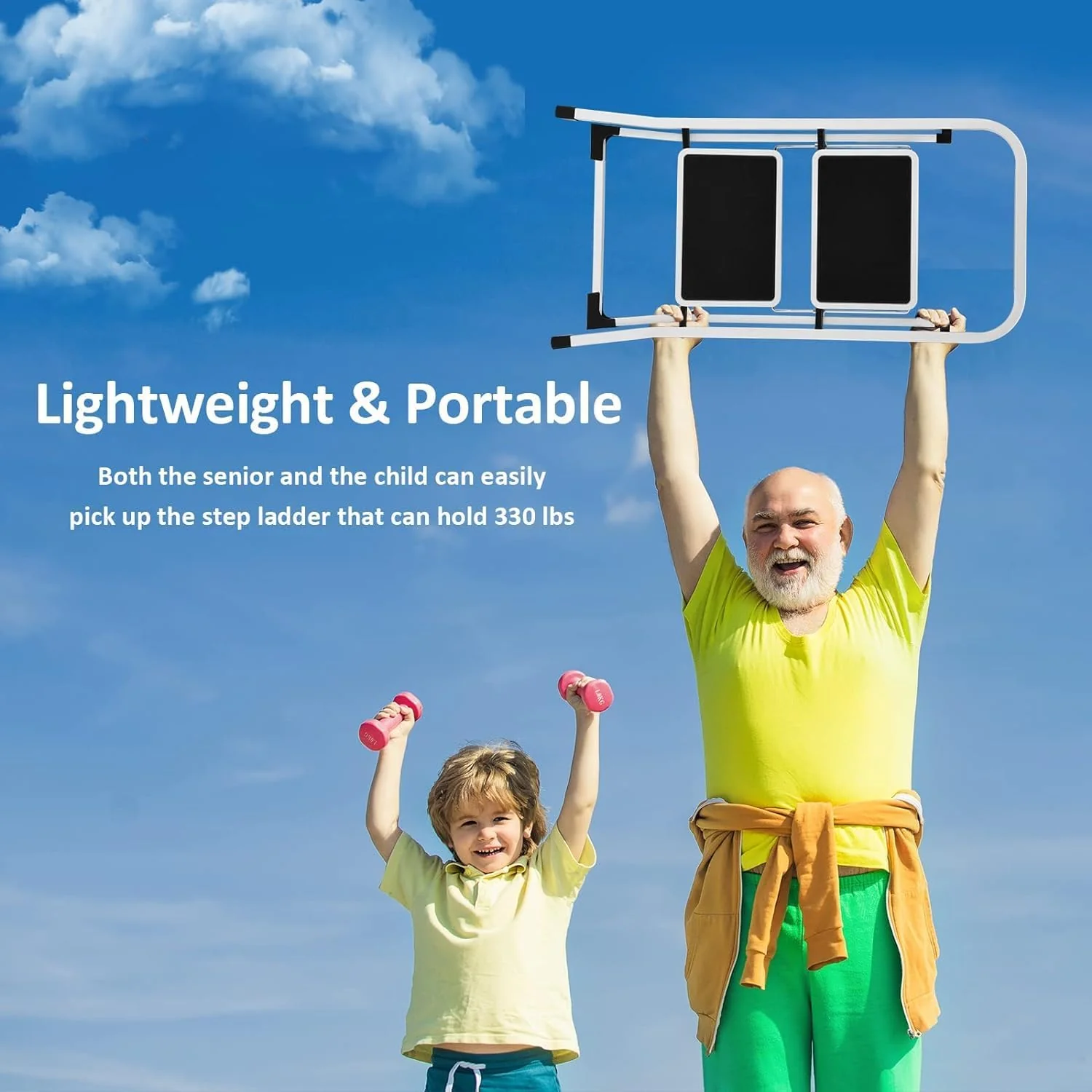 Lightweight Folding Step Stools with Anti-Slip Pedal - 330lbs Capacity - Image 4