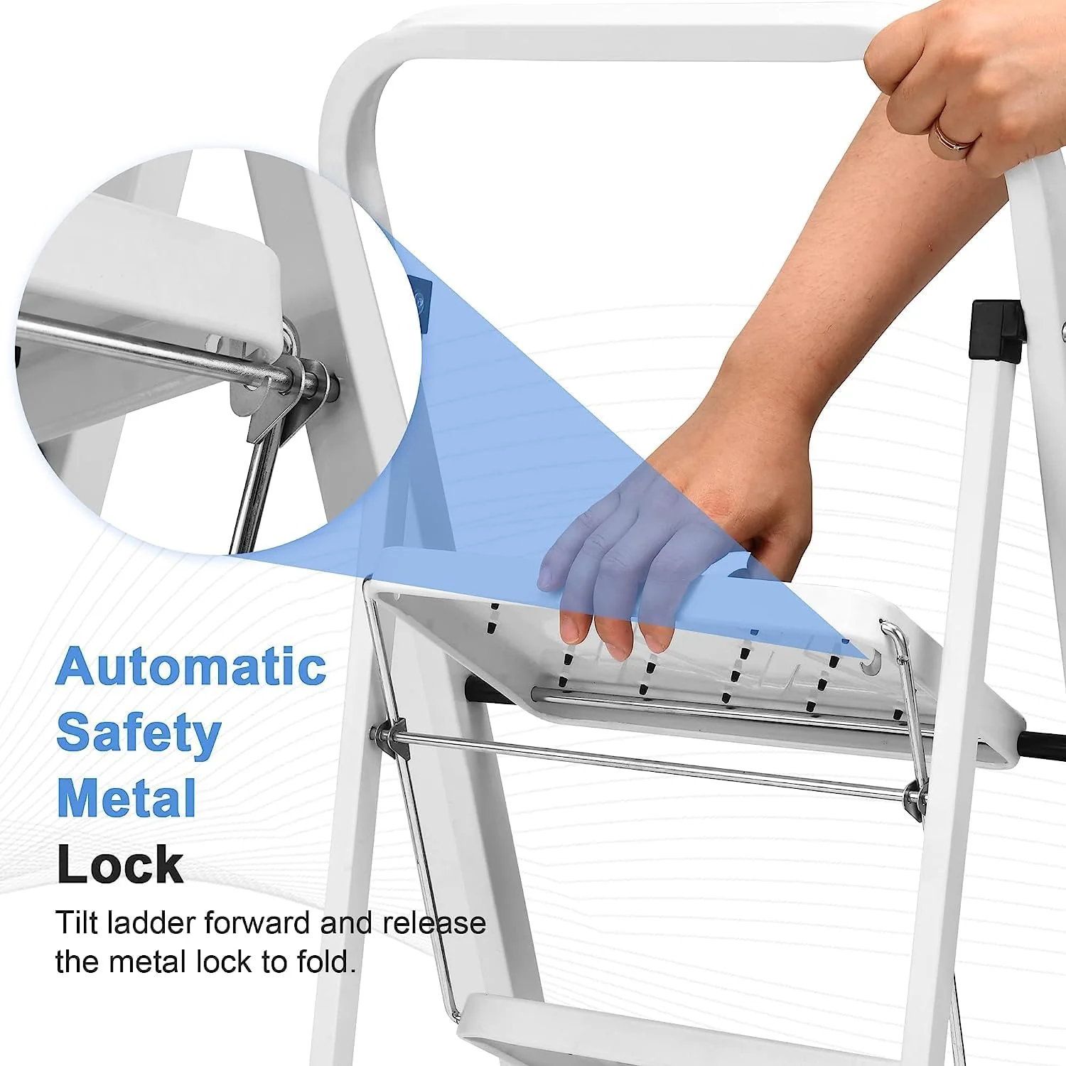Lightweight Folding Step Stools with Anti-Slip Pedal - 330lbs Capacity - Image 5