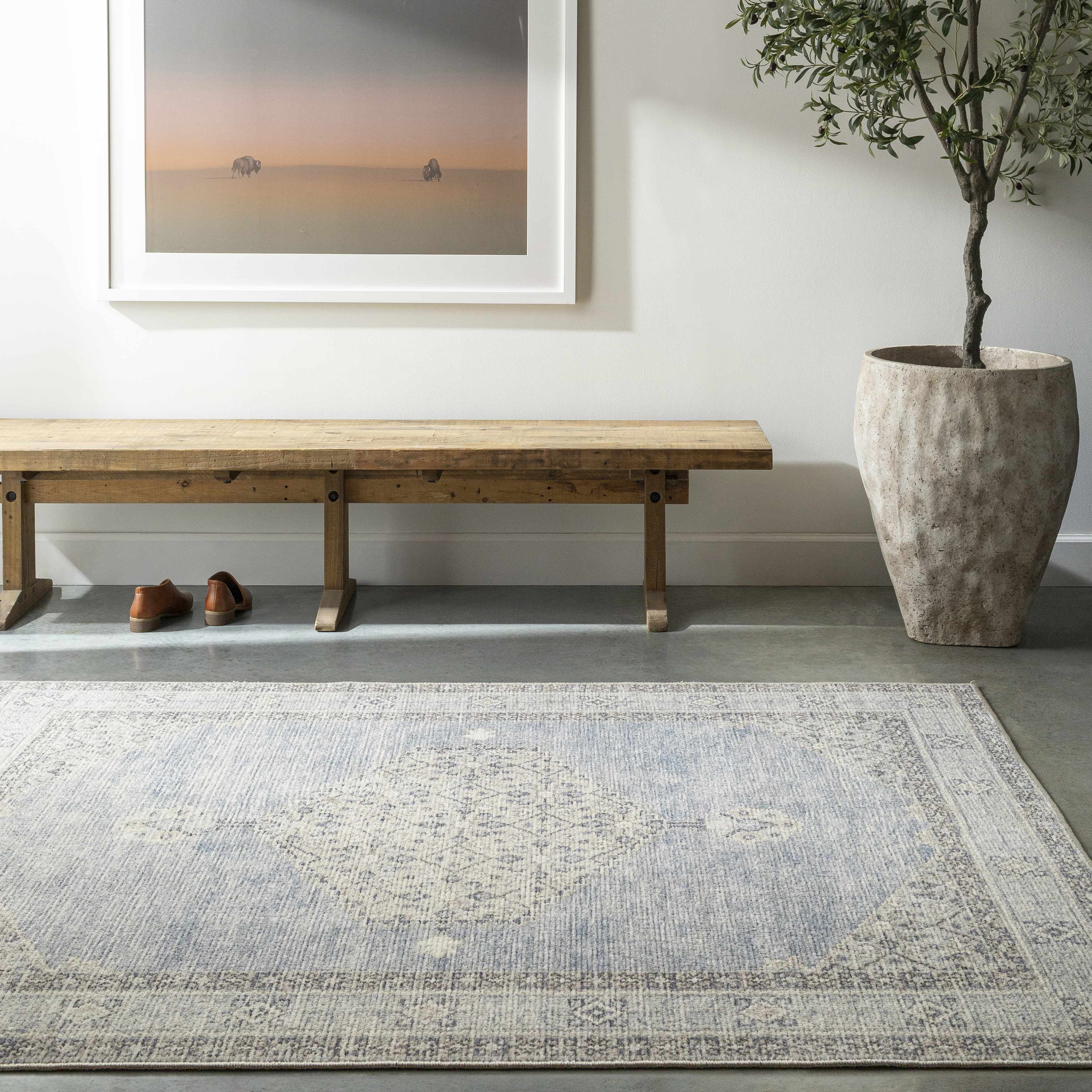 Lila Medallion Denim Area Rug - Image 2