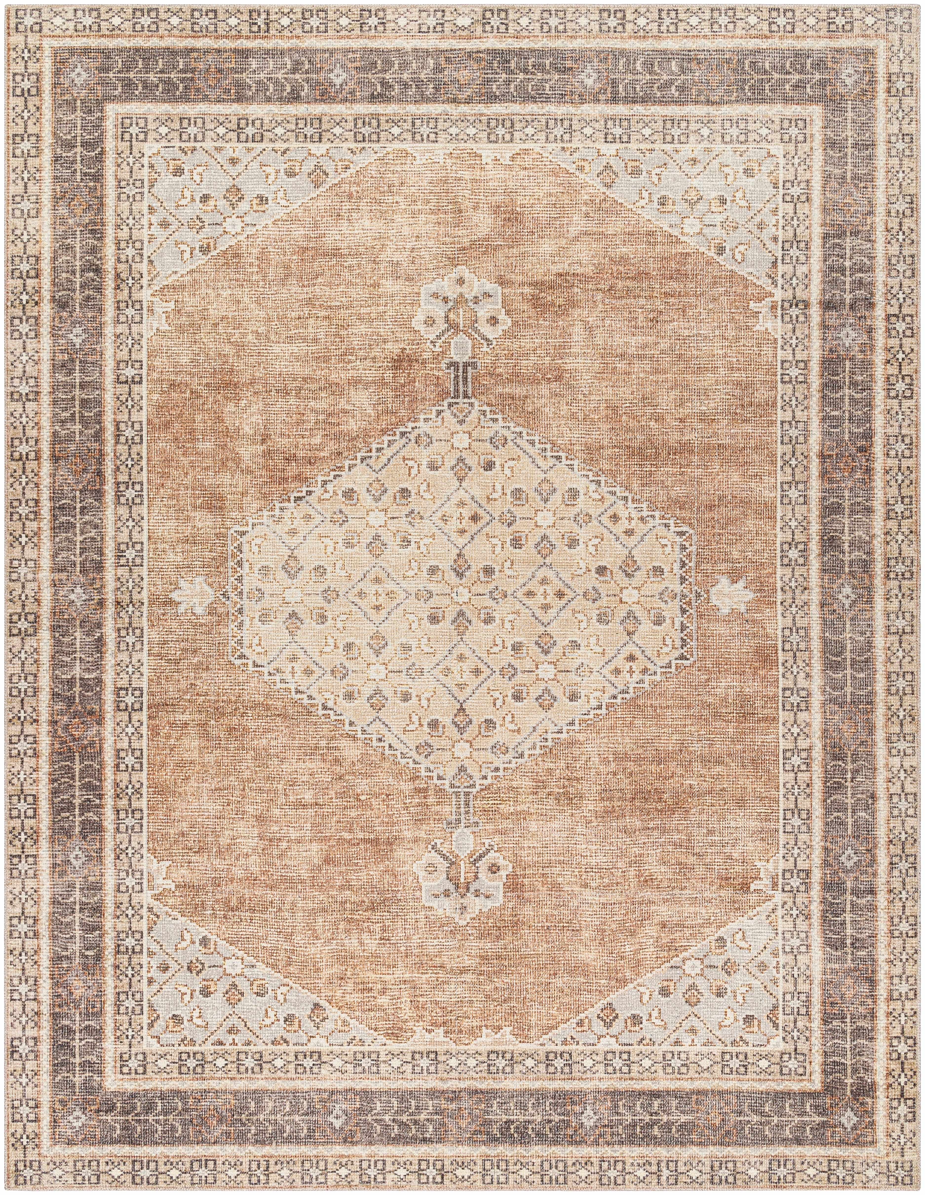 Lila Medallion Tan Area Rug