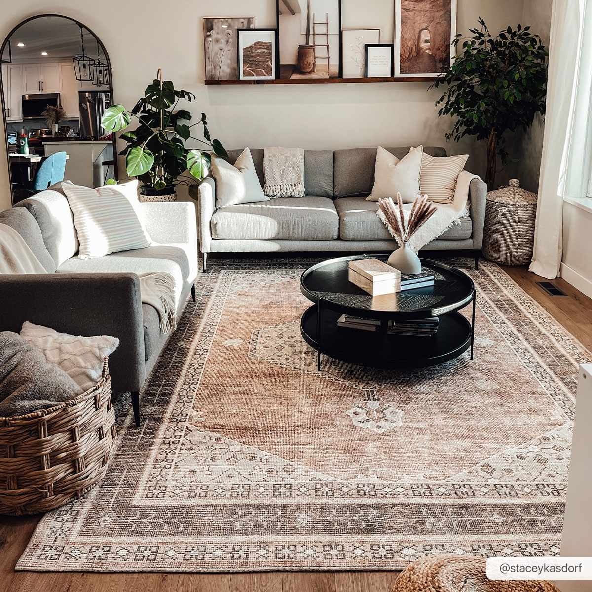Lila Medallion Tan Area Rug - Image 10