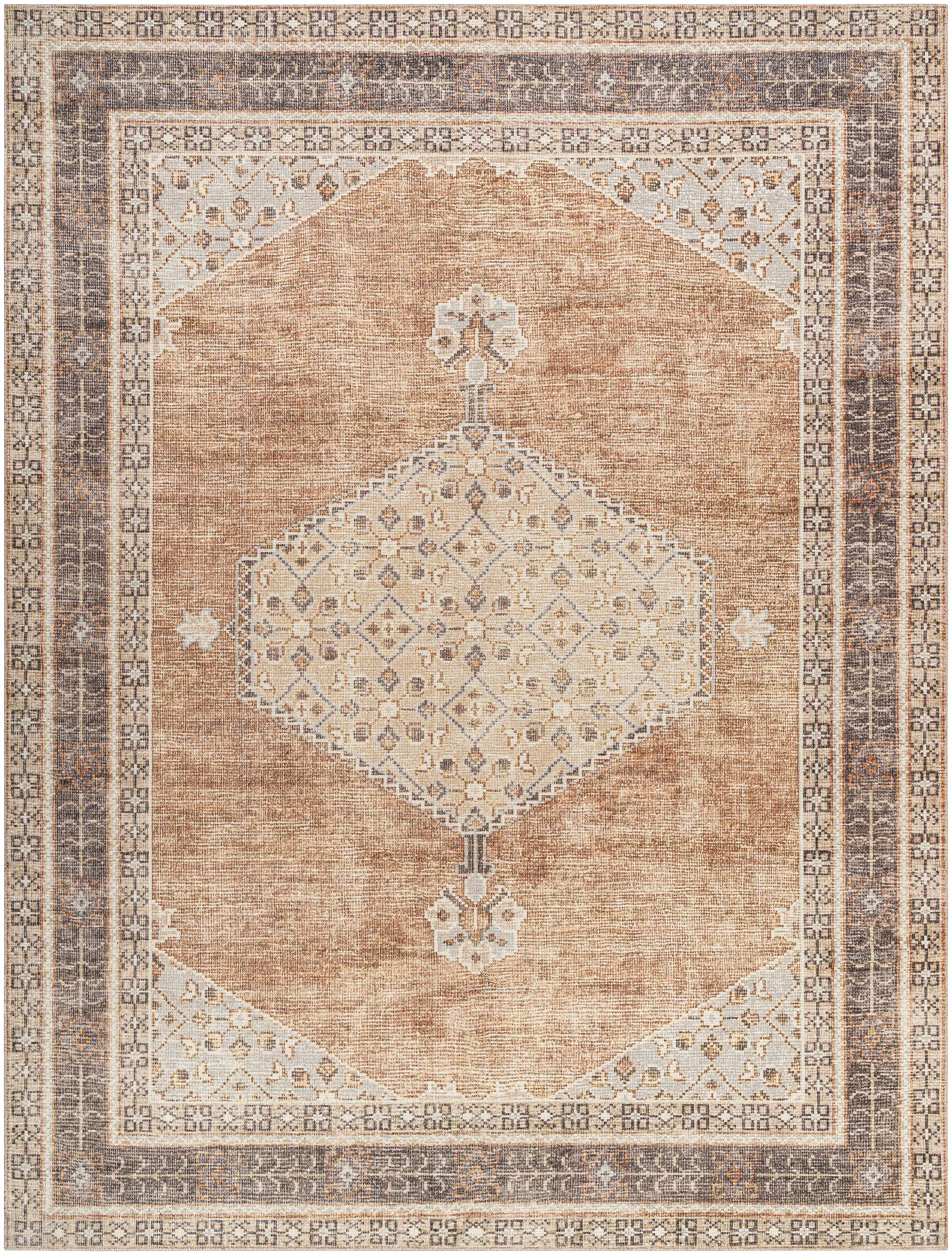Lila Medallion Tan Area Rug - Image 13