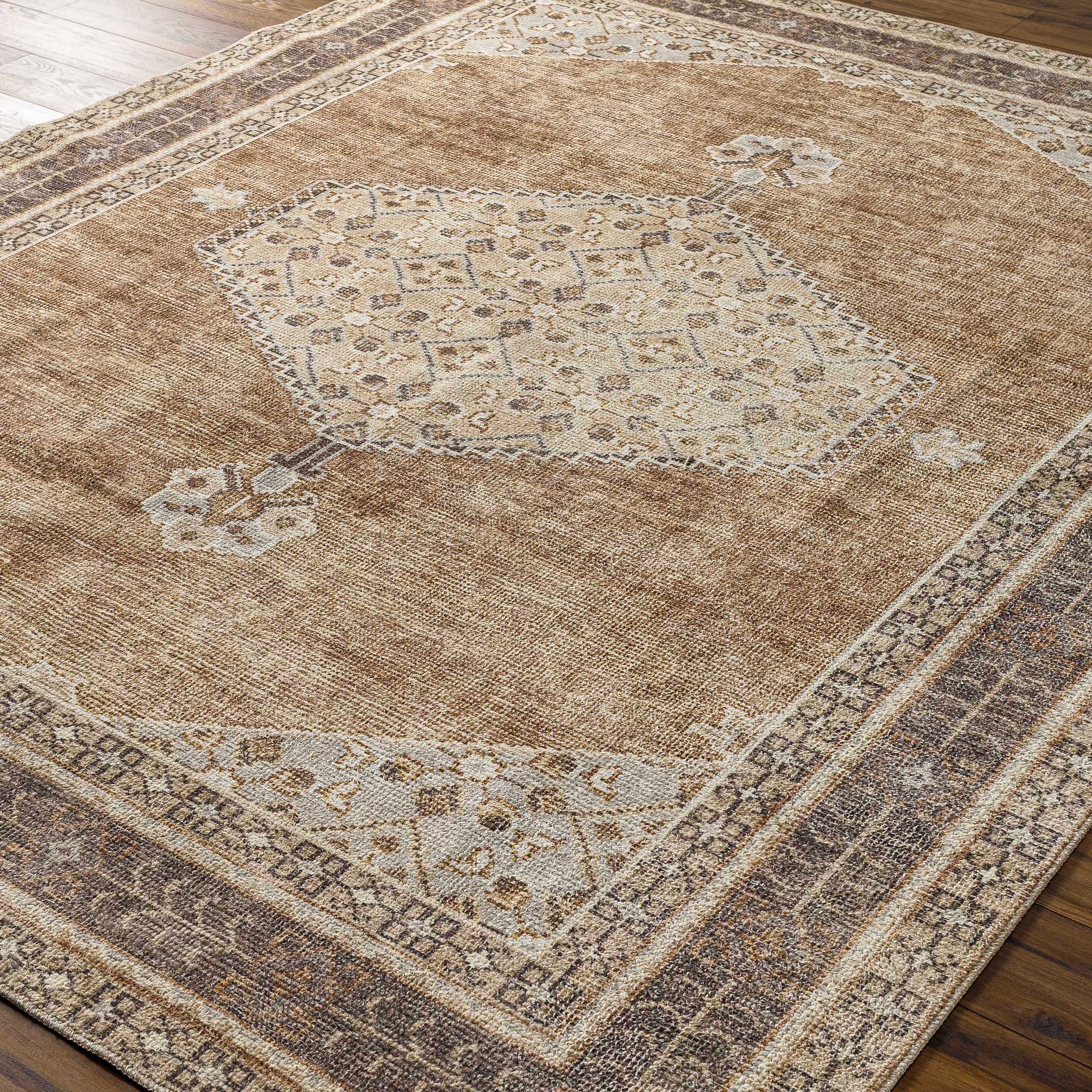 Lila Medallion Tan Area Rug - Image 14