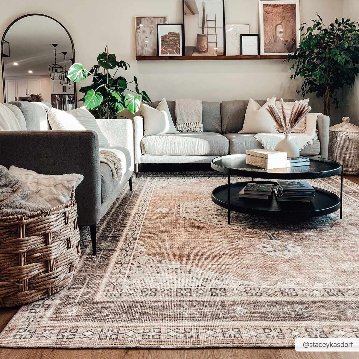 Lila Medallion Tan Area Rug - Image 2