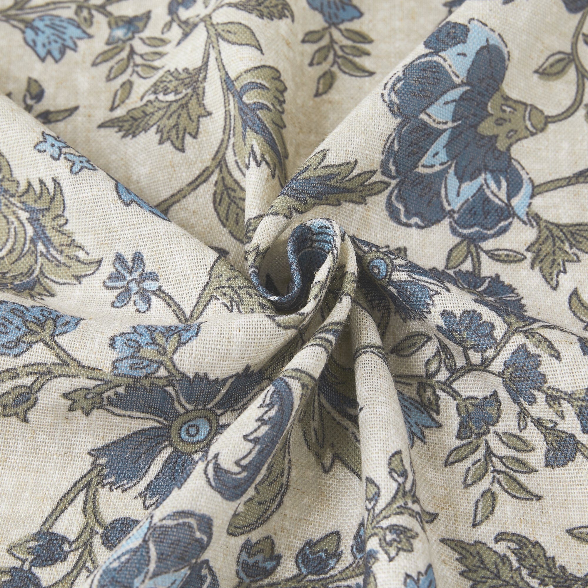 Lillian Block Print Linen Textured Shower Curtain - Image 5