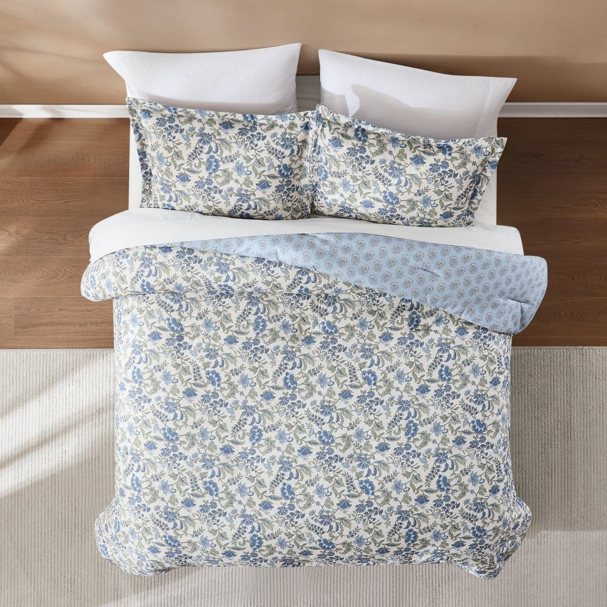 Lillian Block Print Reversible Comforter Set 3Pc - Image 3