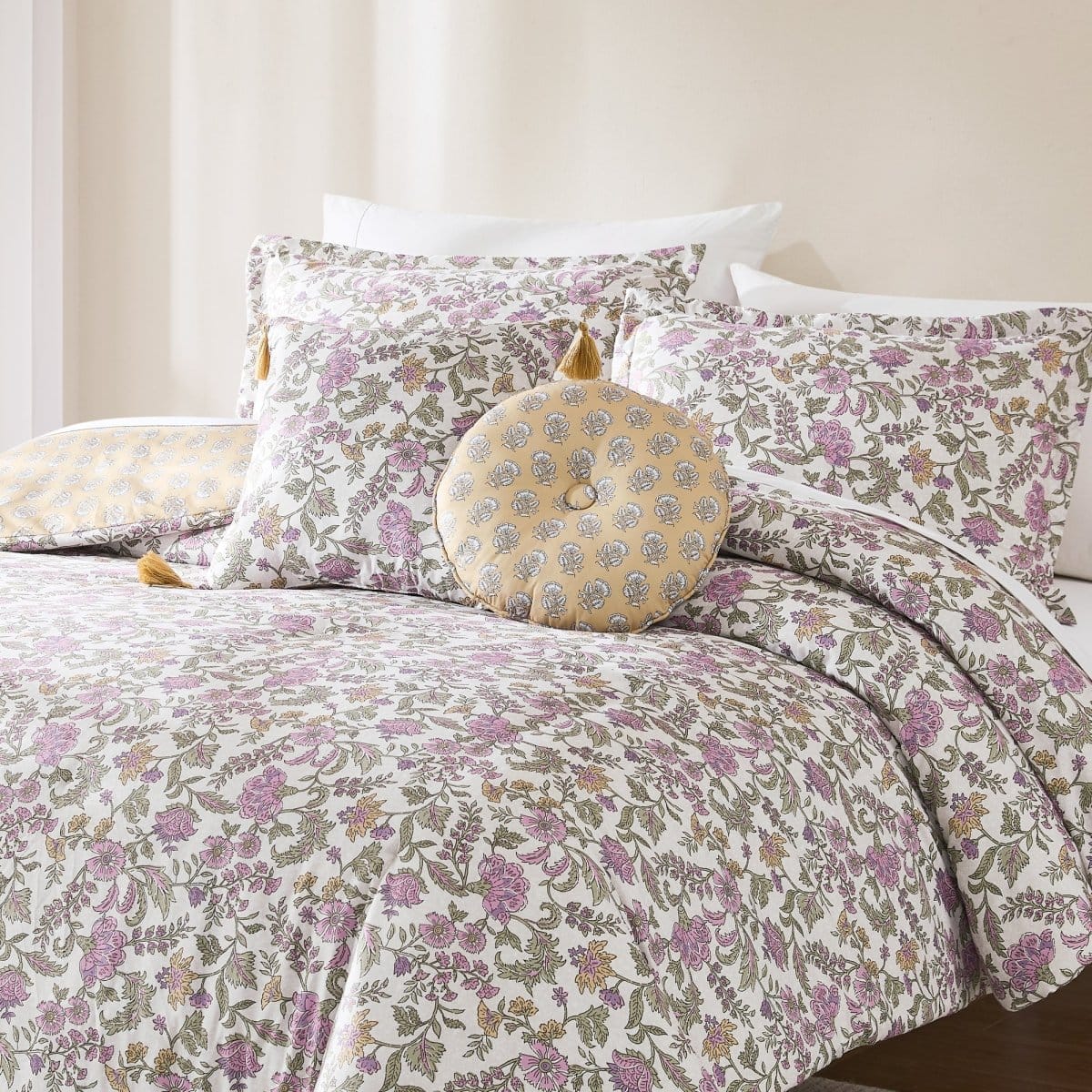 Lillian Block Print Reversible Comforter Set 5Pc - Image 2