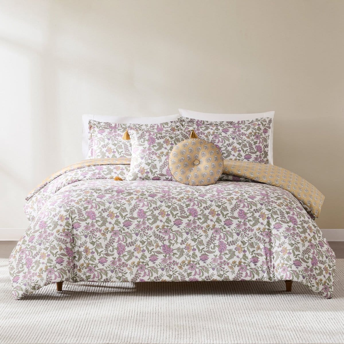 Lillian Block Print Reversible Comforter Set 5Pc - Image 9