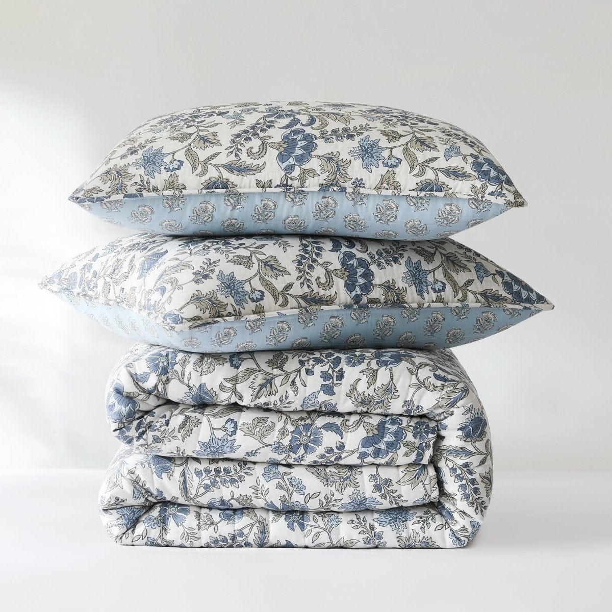 Lillian Block Print Reversible Quilt 6 Set - Image 4