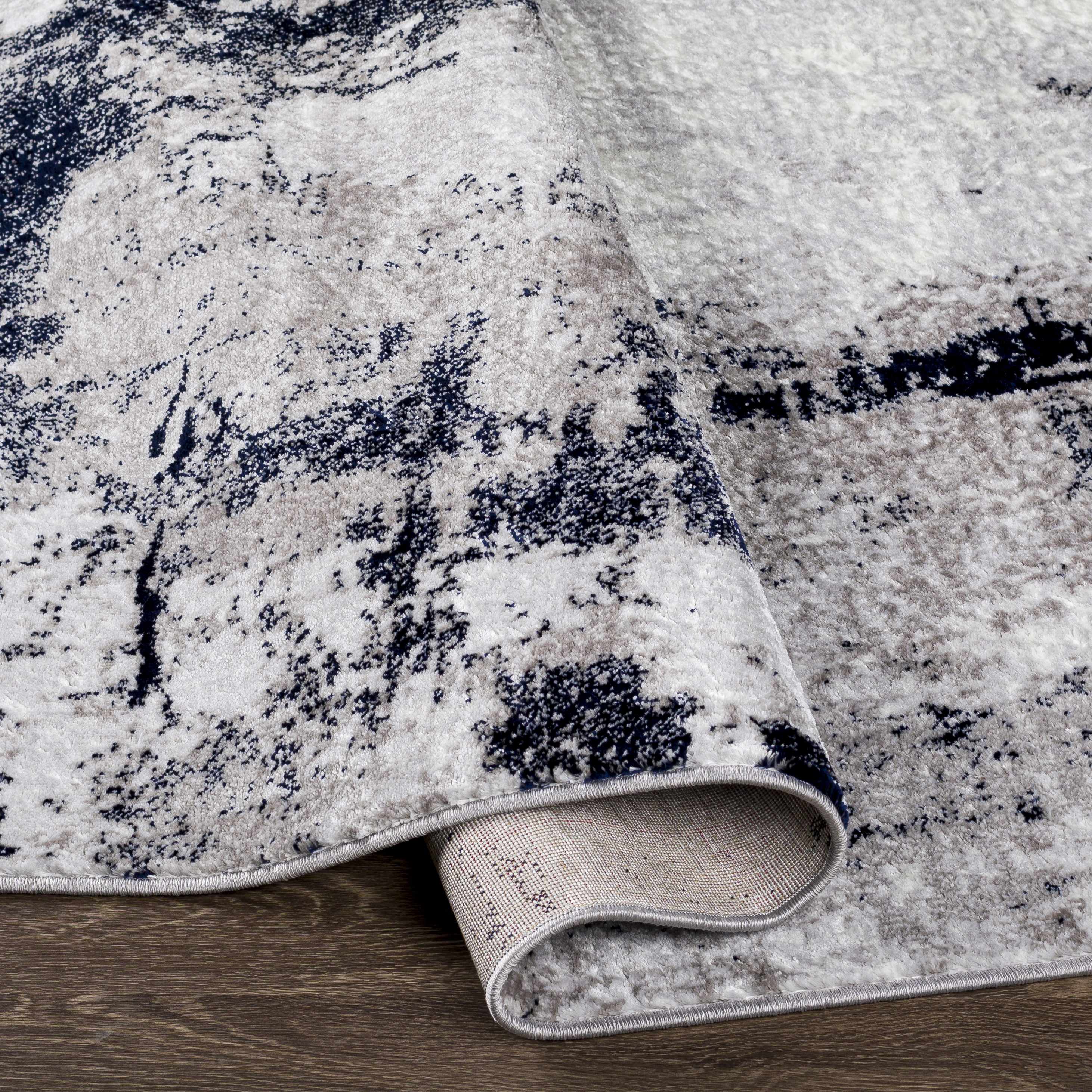 Limao Abstract Denim Area Rug - Image 5