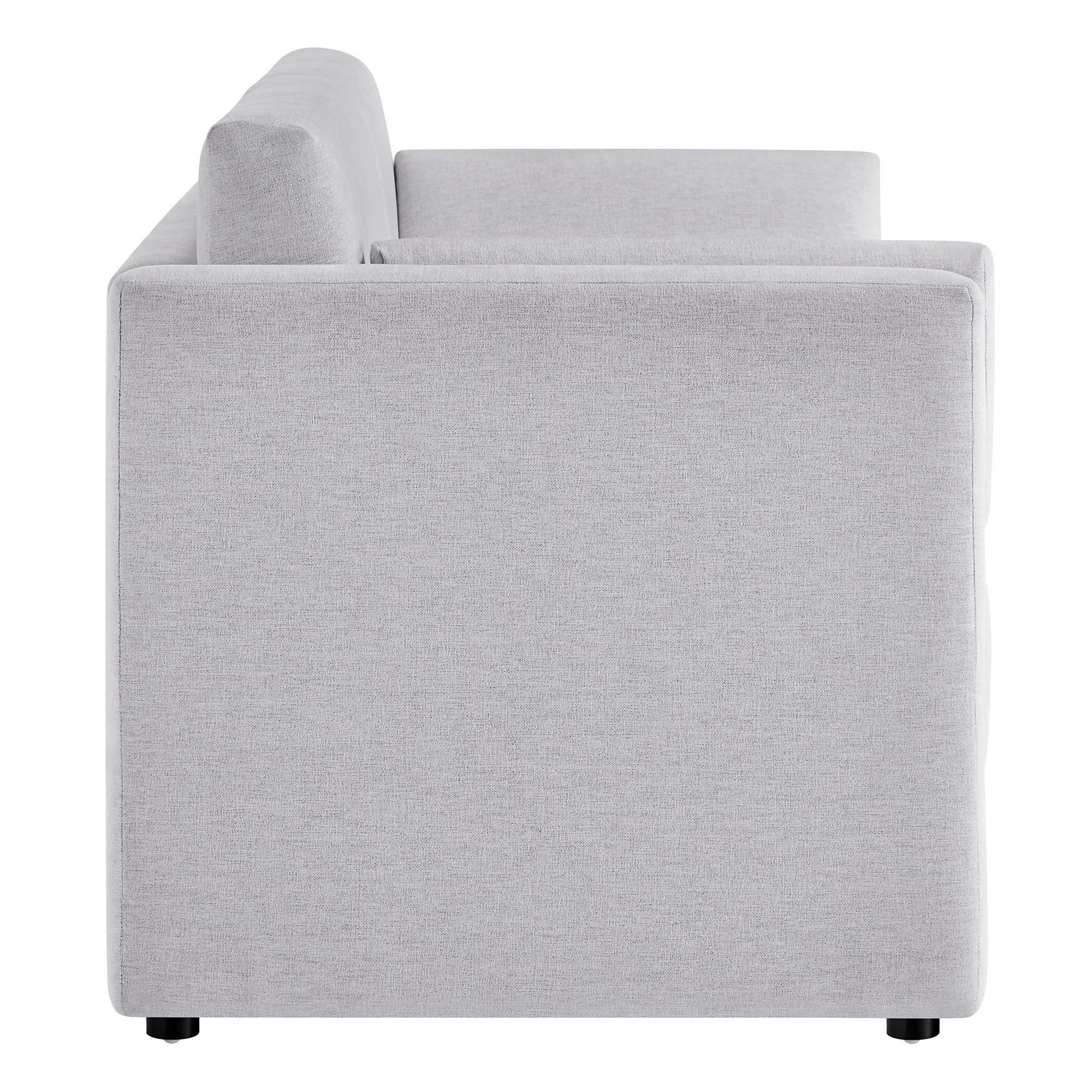 Linden Upholstered Heathered Chenille Small Sofa - Image 11