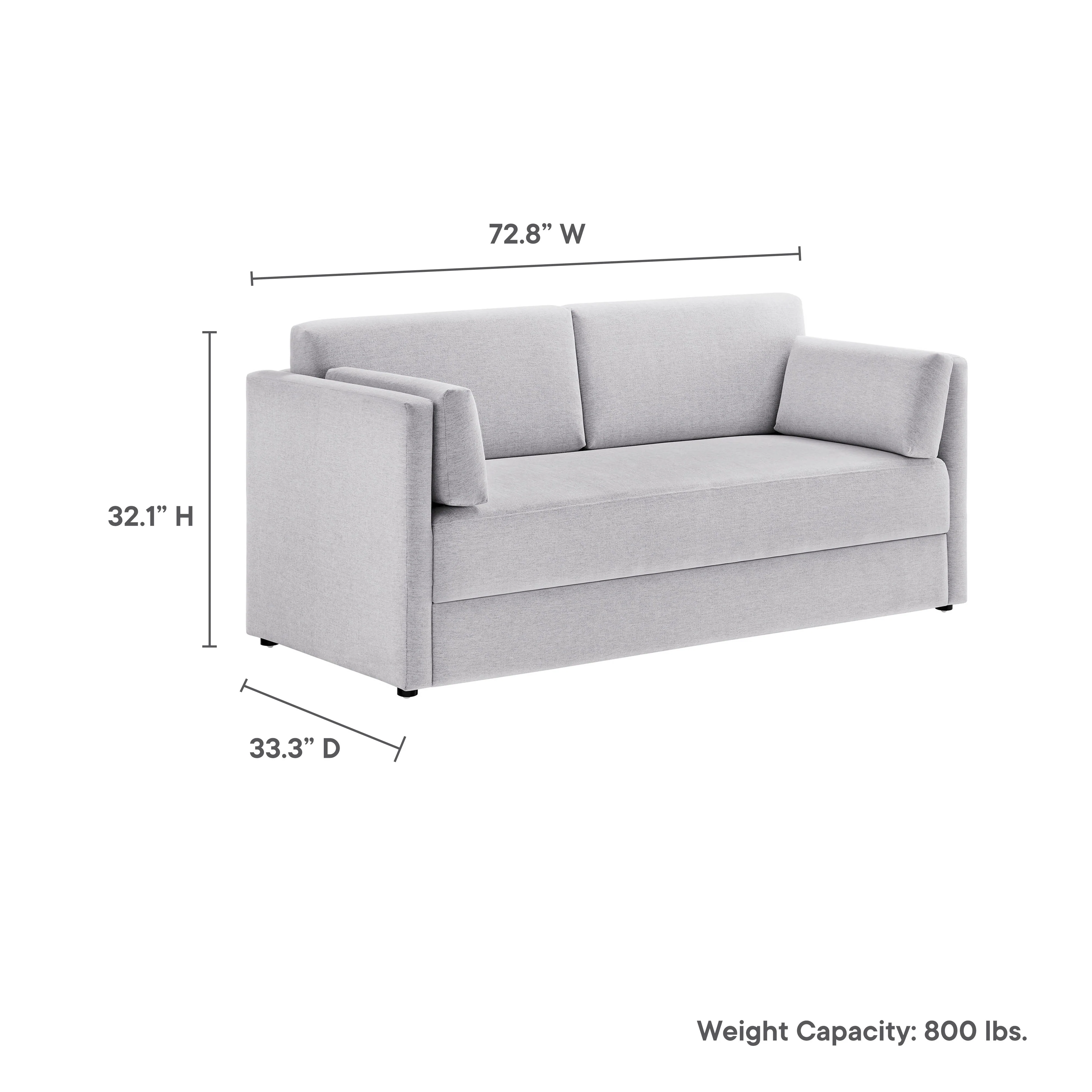Linden Upholstered Heathered Chenille Small Sofa - Image 12