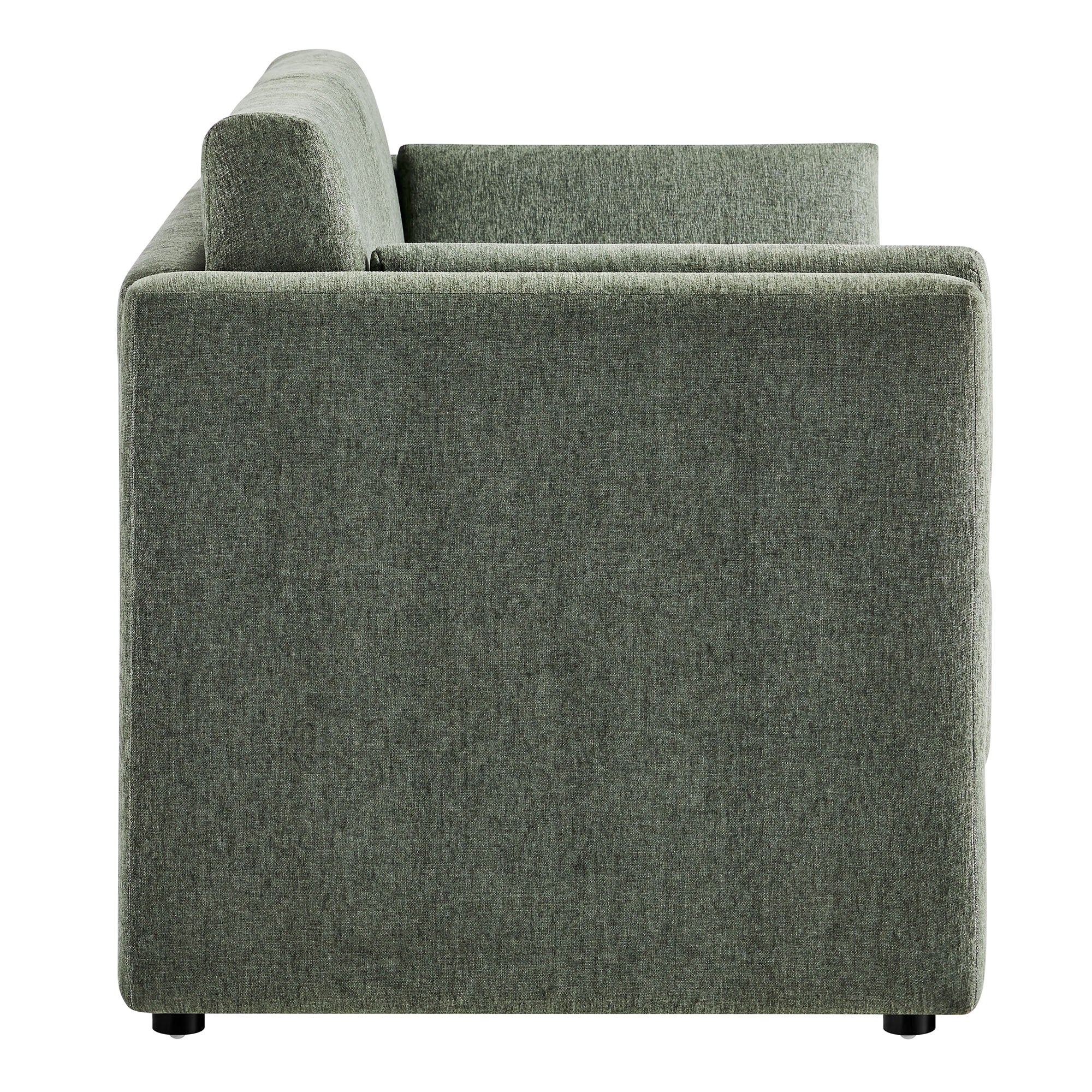 Linden Upholstered Heathered Chenille Small Sofa - Image 4