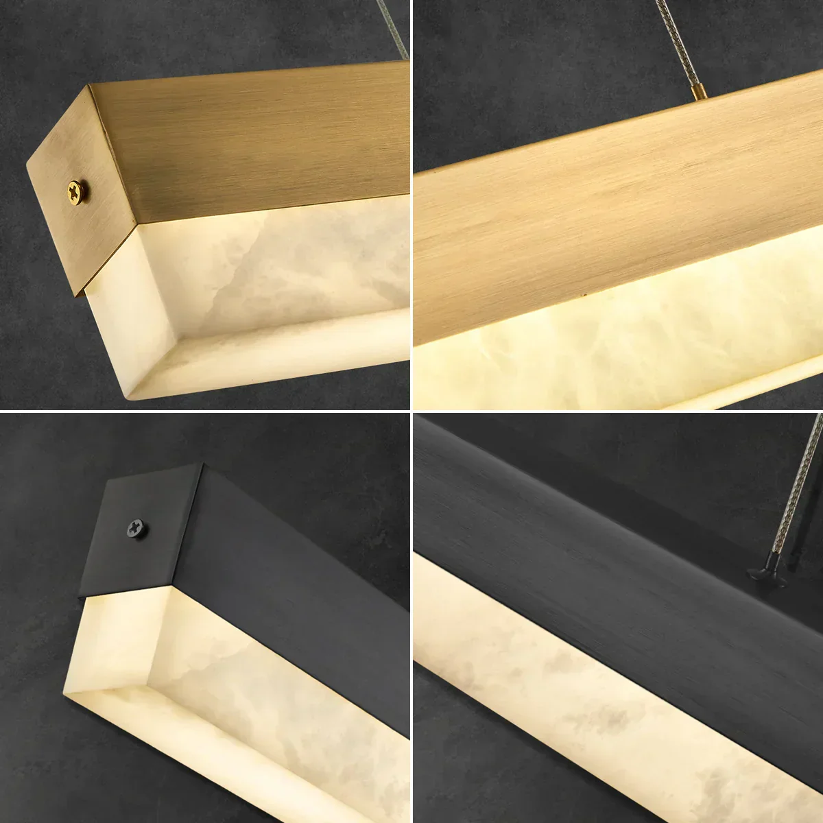 Linear Alabaster Pendant Light LED Kitchen Island Bar Fixture - Image 14