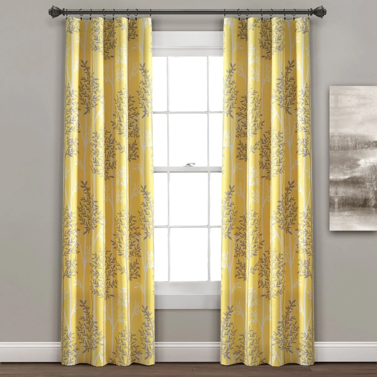 Linear Tree Insulated Rod Pocket Blackout Curtain Panel Set - Image 10