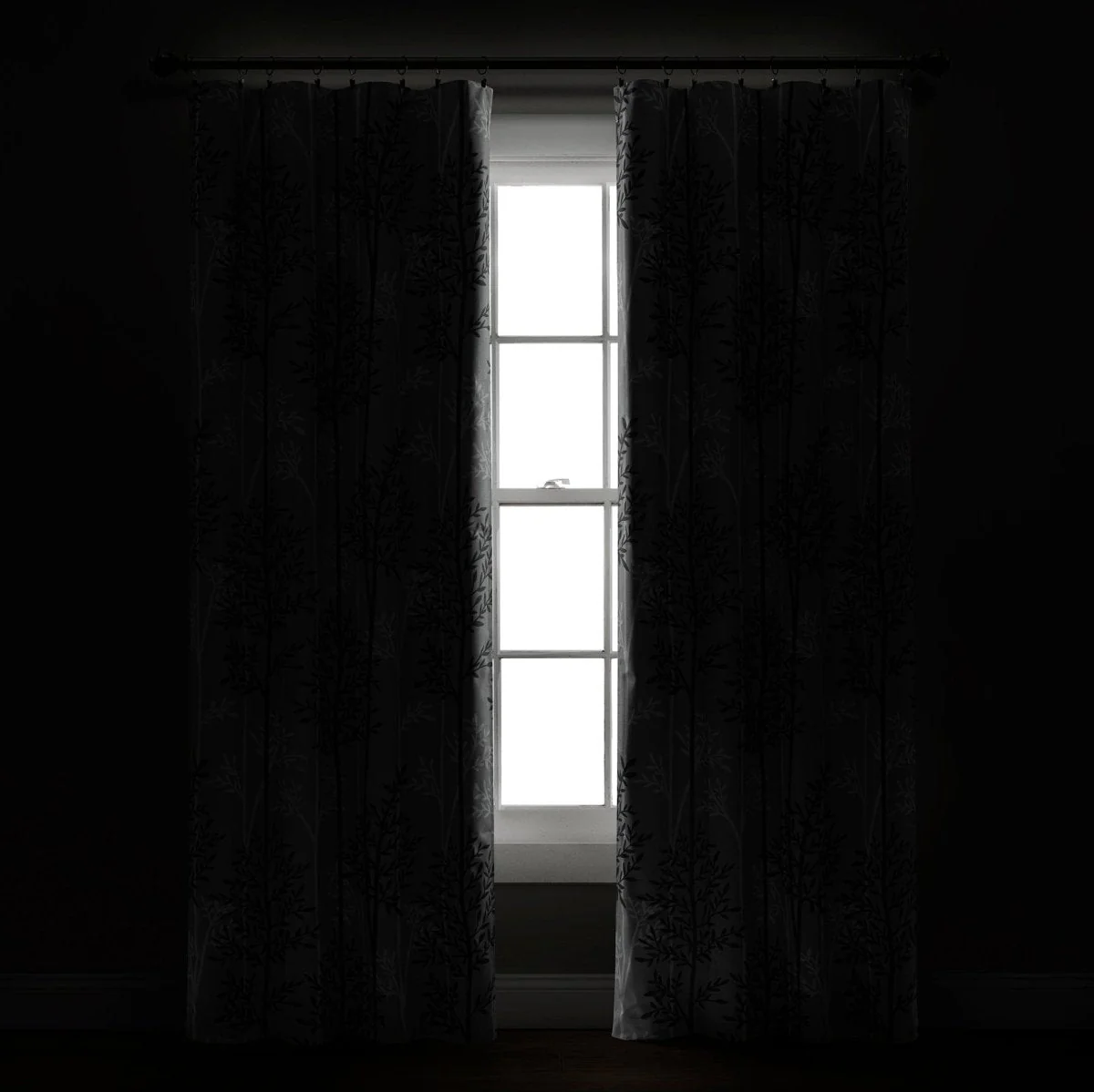 Linear Tree Insulated Rod Pocket Blackout Curtain Panel Set - Image 17