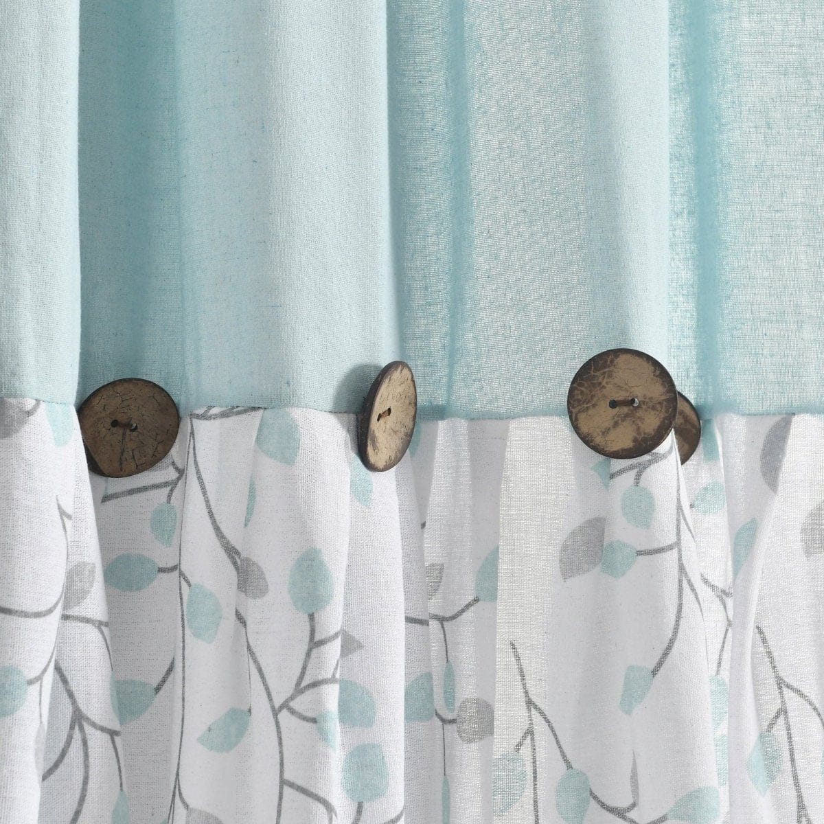Linen Button Botanical Garden Window Curtain Panel - Image 5