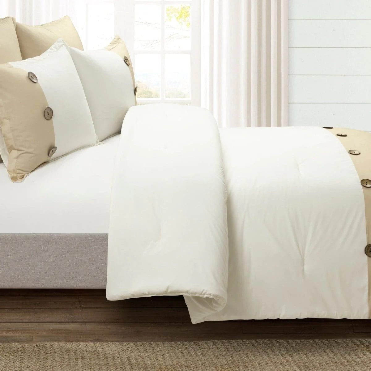 Linen Button Comforter 5 Piece Set - Image 13